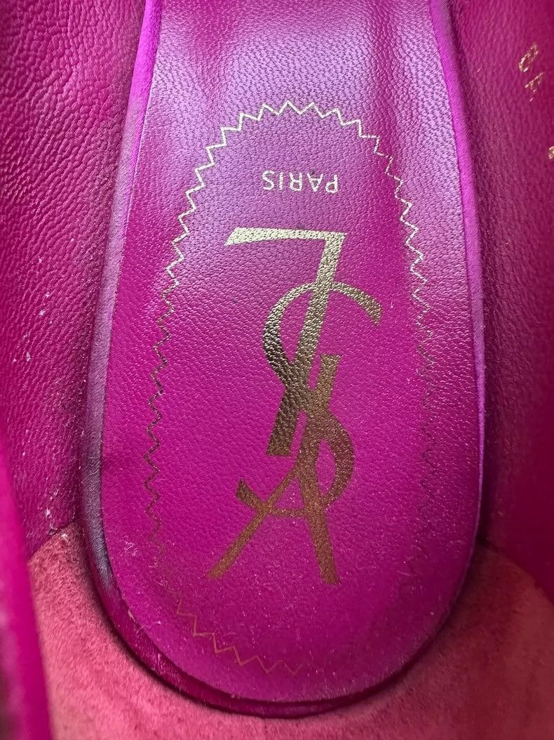 Yves Saint Laurent YSL Pink Satin High Heel Shoes 13cm-2506 Size US 7.5 / EU 40-41 - 8 Thumbnail