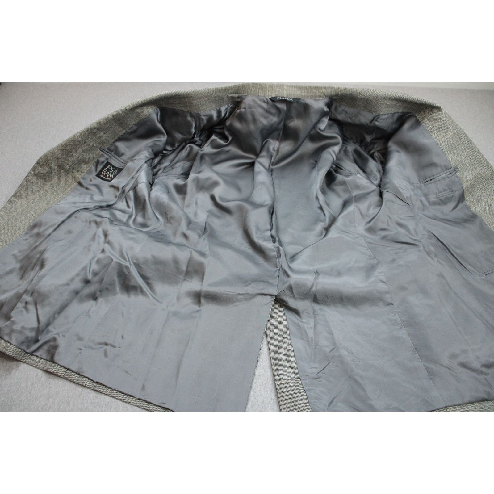 Jos. A. Bank Jos A Bank Blazer Mens Size 46R Brown Windowpane Silk Wool Size 46R - 4 Thumbnail