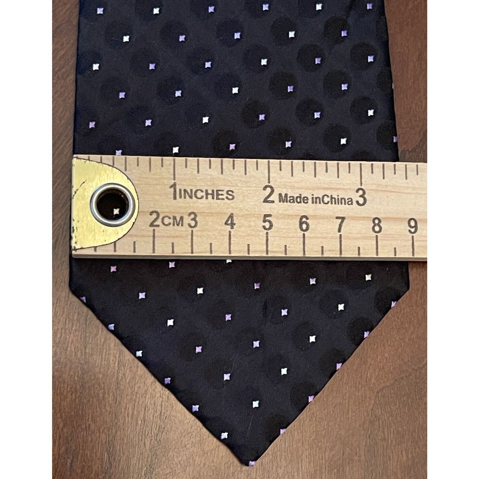 Geoffrey Beene Geoffrey Beene Black Purple HandMade 100% Silk Made In China Size ONE SIZE - 4 Thumbnail