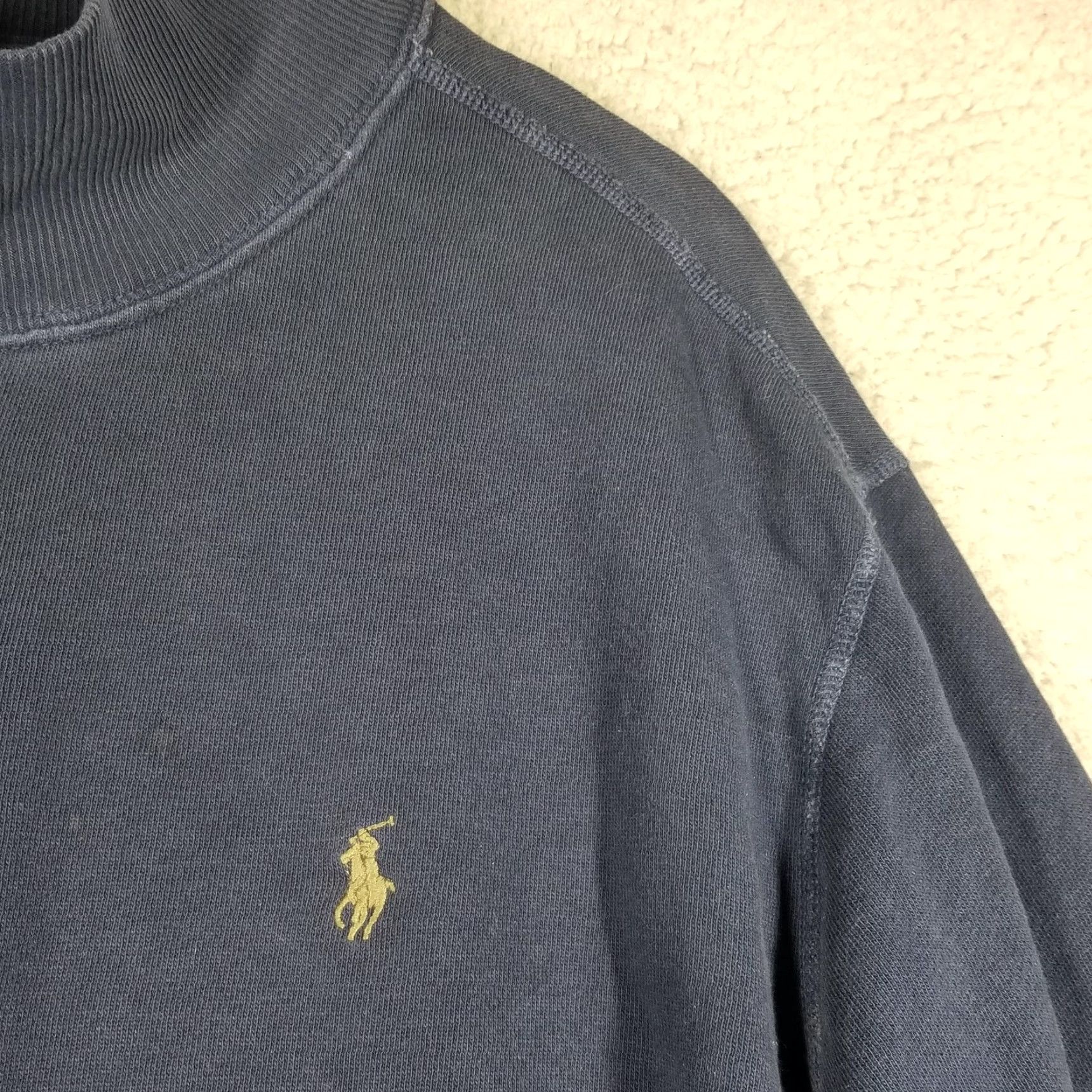 Polo Ralph Lauren VINTAGE Polo Ralph Lauren Sweatshirt Mens 2XL Navy Mock Neck Henley Pullover Pony Shirt Mens 2XL Navy Blue 4-Button Embroidered Logo Size US XXL / EU 58 / 5 - 3 Thumbnail