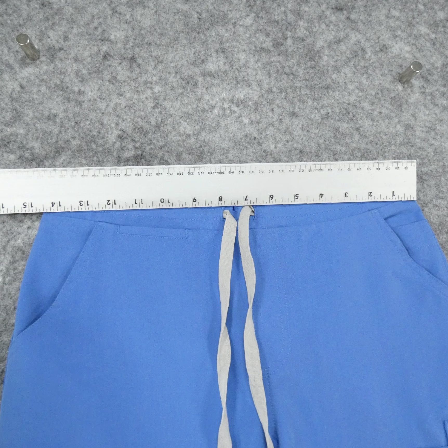 Vintage FIGS Scrub Pants Womens XS Blue w Drawstring Technical Collection Size 26" / US 2 / IT 38 - 6 Thumbnail