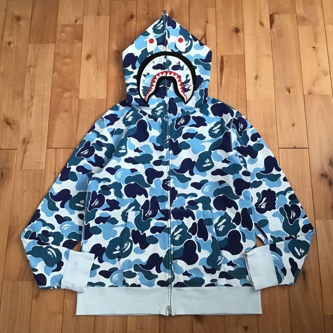 Bape BAPE ABC camo Blue shark full zip hoodie a bathing ape Size US M / EU 48-50 / 2 - 1 Thumbnail