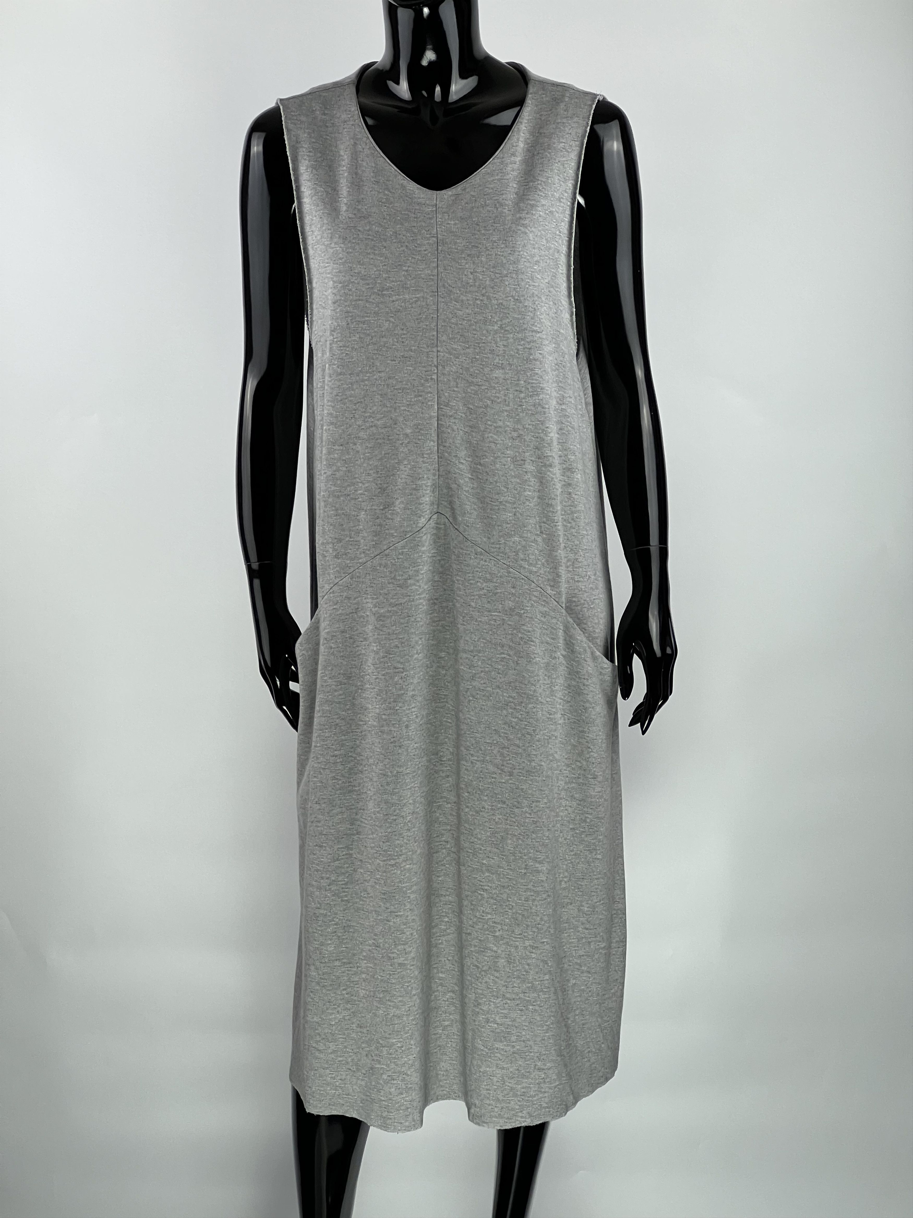 Cos COS Gray Sleeveless Midi Dress Size L Size L / US 10 / IT 46 - 1 Thumbnail