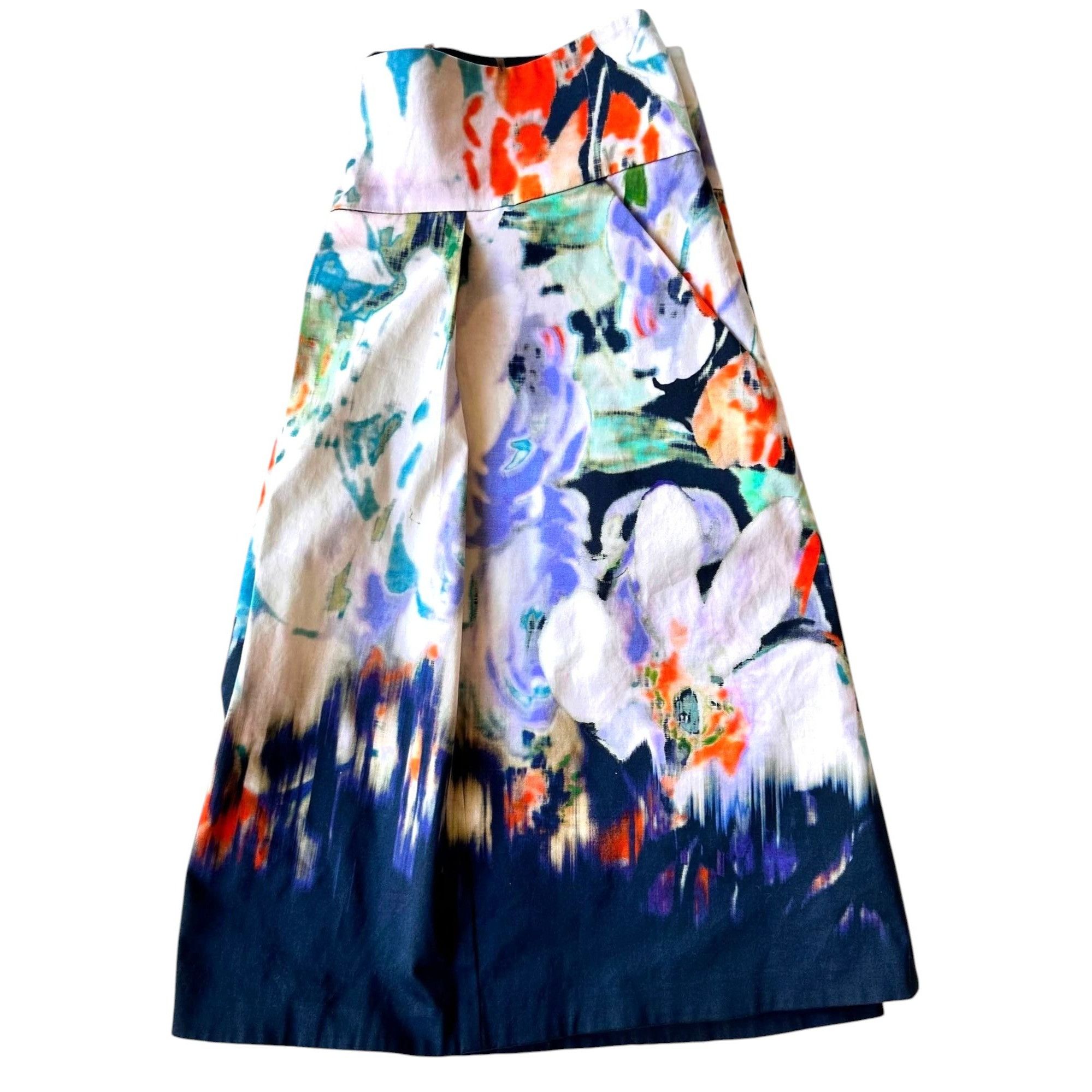 Elie Tahari × Nordstrom Elie Tahari Nordstrom Watercolor Skirt Size 12 A Line Zip Size 32" / US 10 / IT 46 - 5 Thumbnail