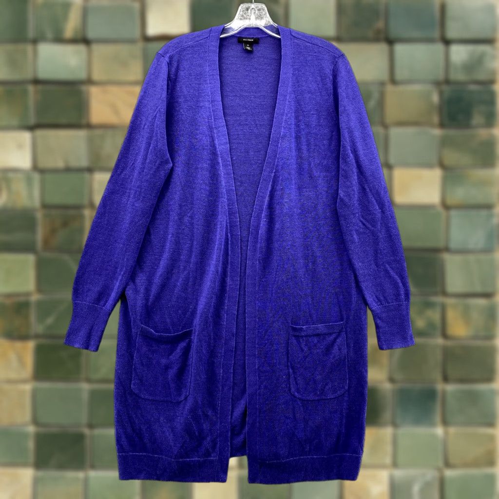 Vintage Halogen Duster Cardigan Women Medium Purple Linen Blend Corpcore Academia Office Cardigan Size M / US 6-8 / IT 42-44 - 1 Thumbnail