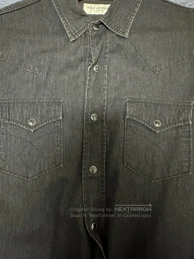 Saint Laurent Paris Saint Laurent Washed Denim Shirt. Size US XS / EU 42 / 0 - 2 Thumbnail