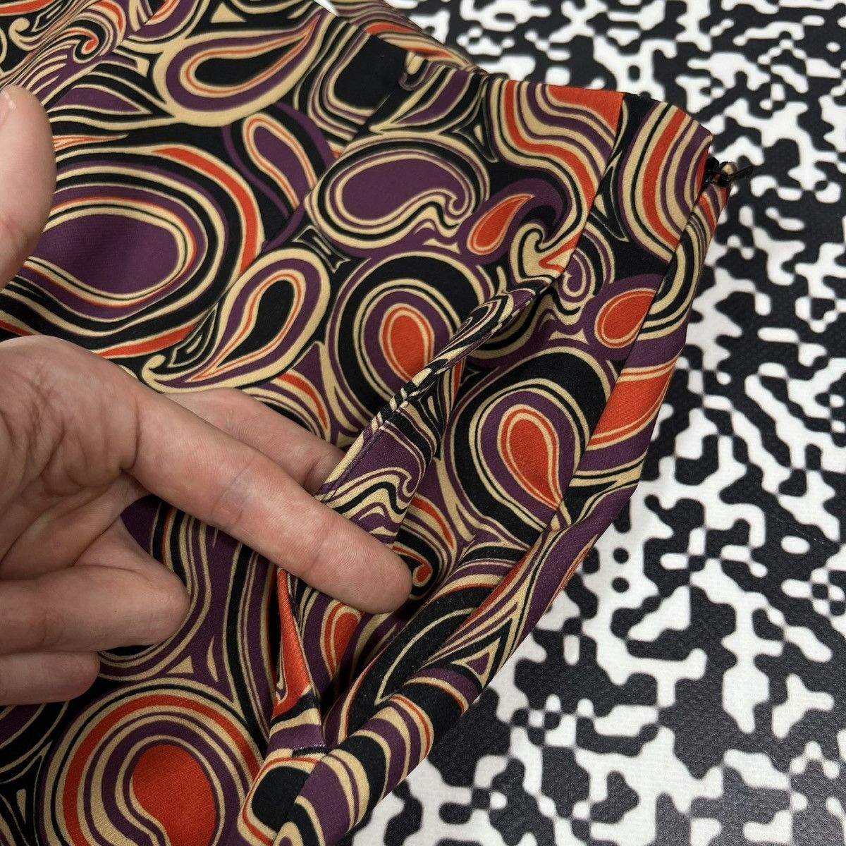 Vintage Raffaello Rossi Paisley Abstract Print Luxury Style Pants Size 27" / US 4 / IT 40 - 8 Thumbnail