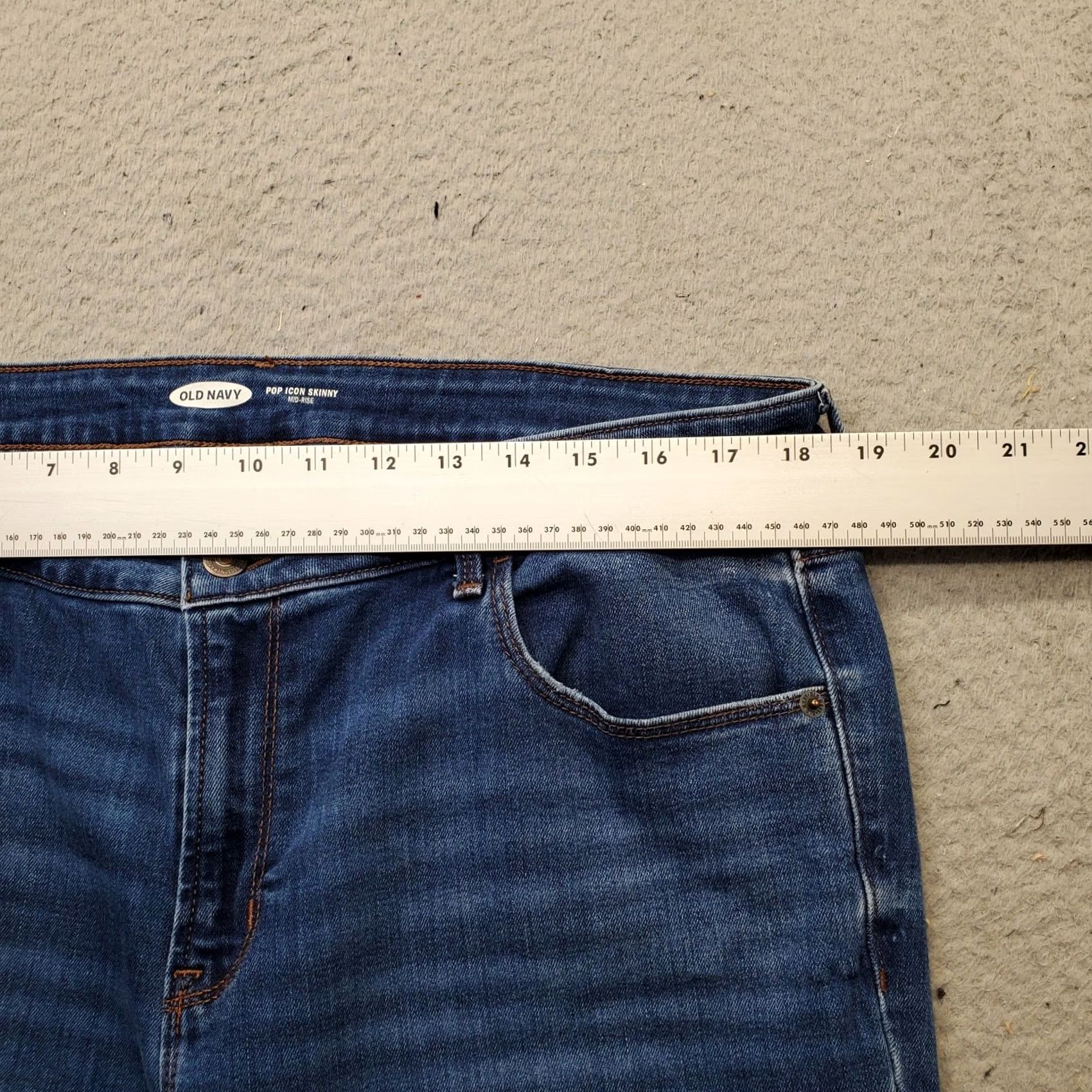 Old Navy Old Navy Pop Icon Skinny Jeans Womens 16L Blue Denim Casual Mid Rise Whiskered Jeans Size 38" / US 16 / IT 52 - 6 Thumbnail