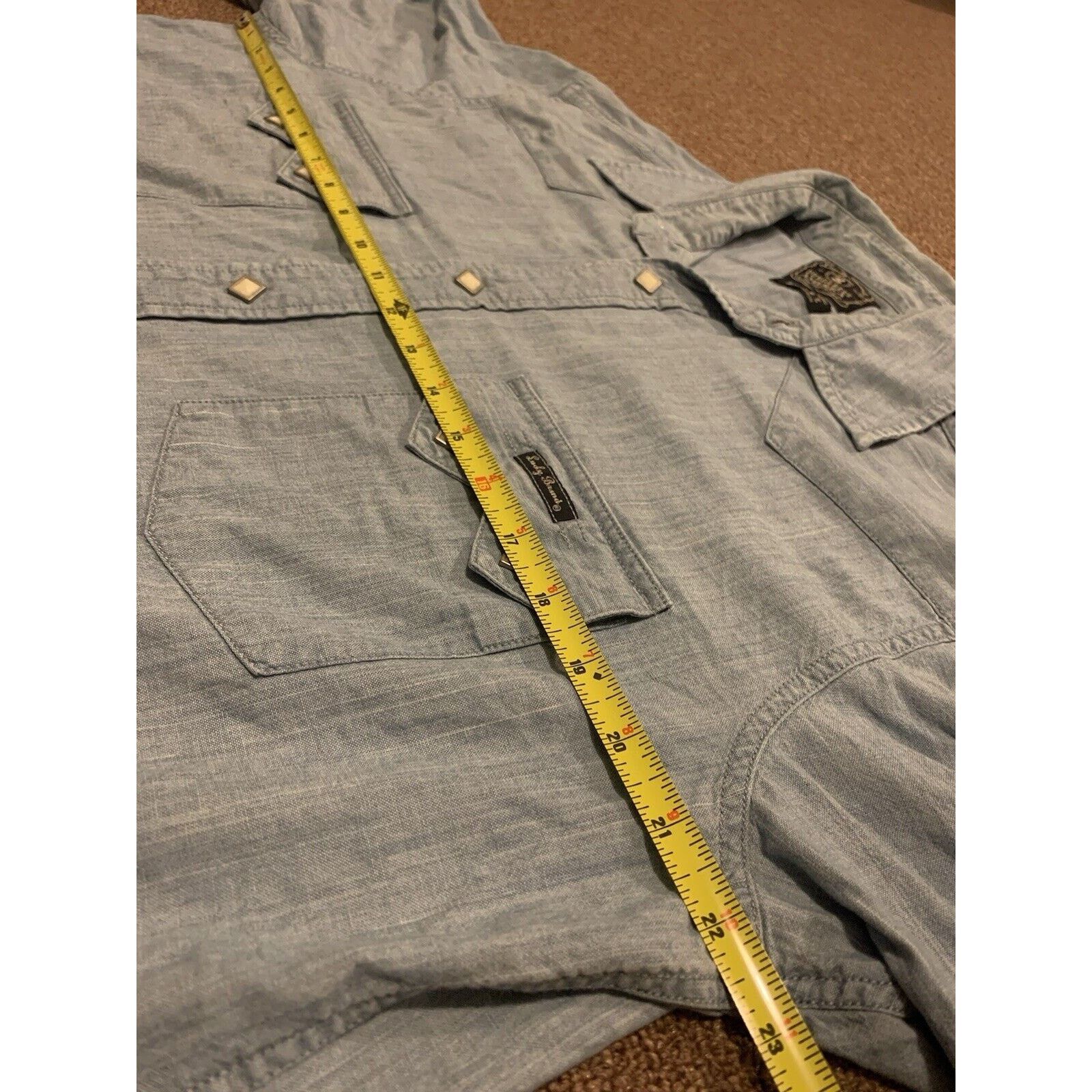 Lucky Brand Lucky Brand Dungarees Shirt Mens L Blue Cotton Button Down Size US L / EU 52-54 / 3 - 5 Thumbnail