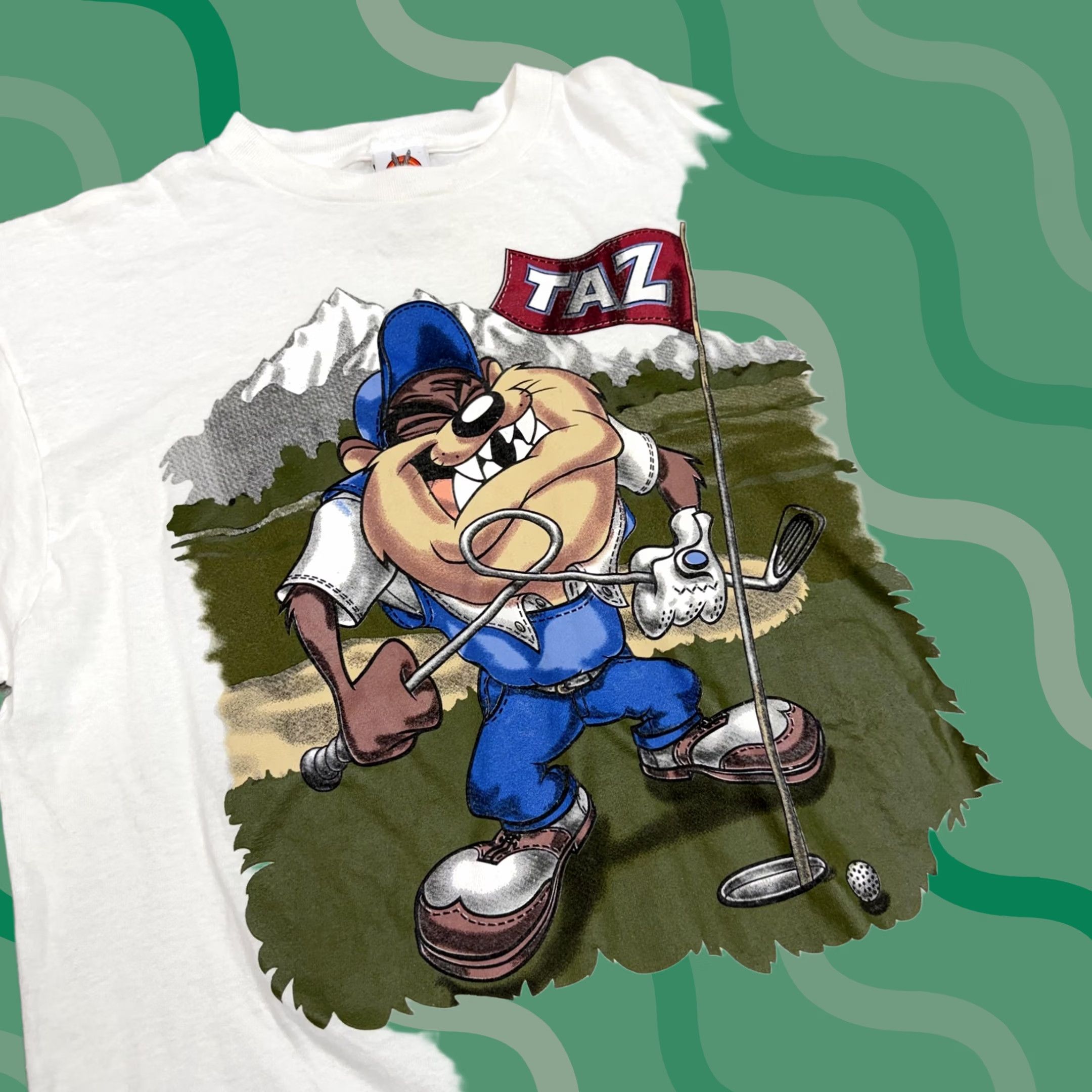 Anvil × Vintage × Warner Bros Vintage 1993 Looney Tunes Jeep Tee 