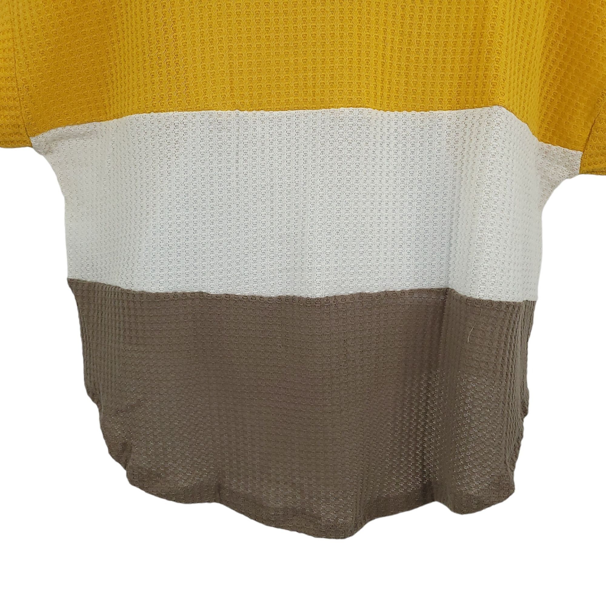 Other Umgee Waffle Knit Top Short Sleeve Womens S Mustard White Size S / US 4 / IT 40 - 8 Thumbnail