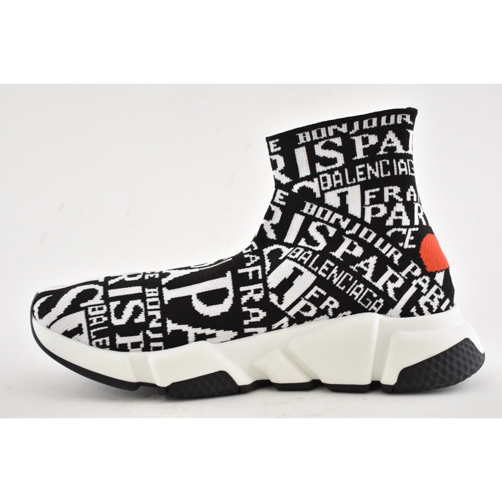 Balenciaga Balenciaga Women Sock White Black Red Paris Sneakers 42 Size US 12 / IT 42 - 4 Thumbnail