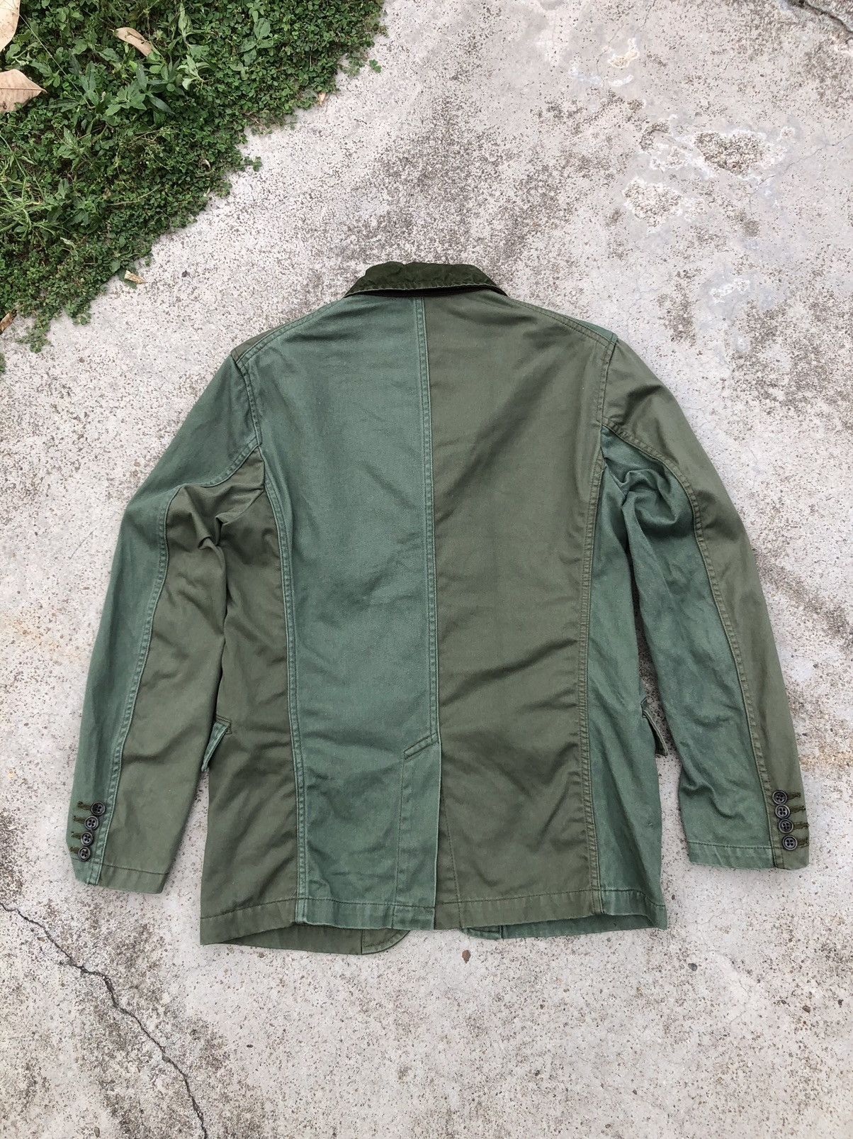 Japanese Brand RECONSTRUCTED BLAZER BY YARDAGE MARVY JAMOKE Size 36S - 2 Thumbnail