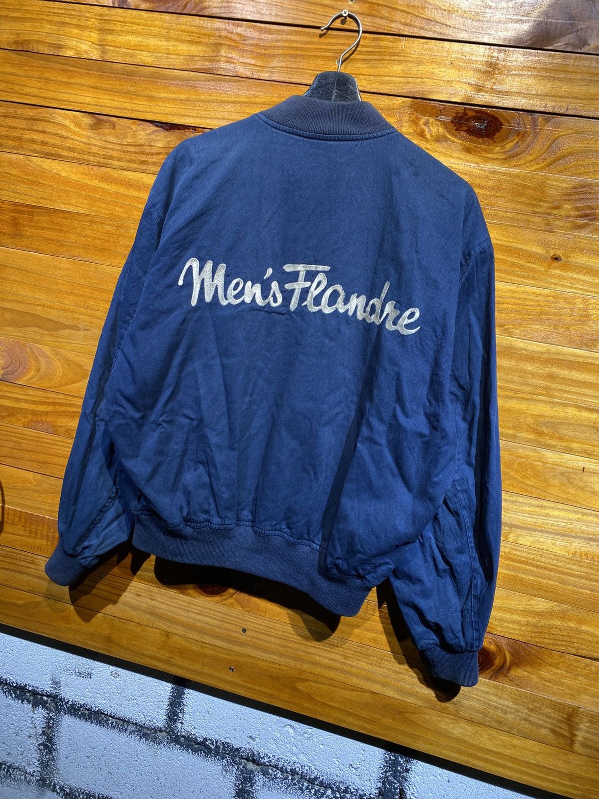 Japanese Brand Vintage Men’s Flandre Navy Bomber Jacket 100% Cotton, Japan Size US M / EU 48-50 / 2 - 8 Thumbnail