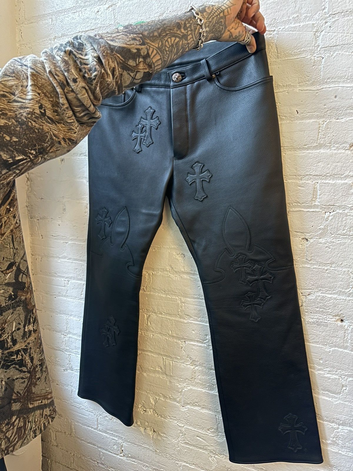 Chrome Hearts CHROME HEARTS FULLY LOADED LEATHER PATCH PANTS Size US 36 / EU 52 - 1 Thumbnail