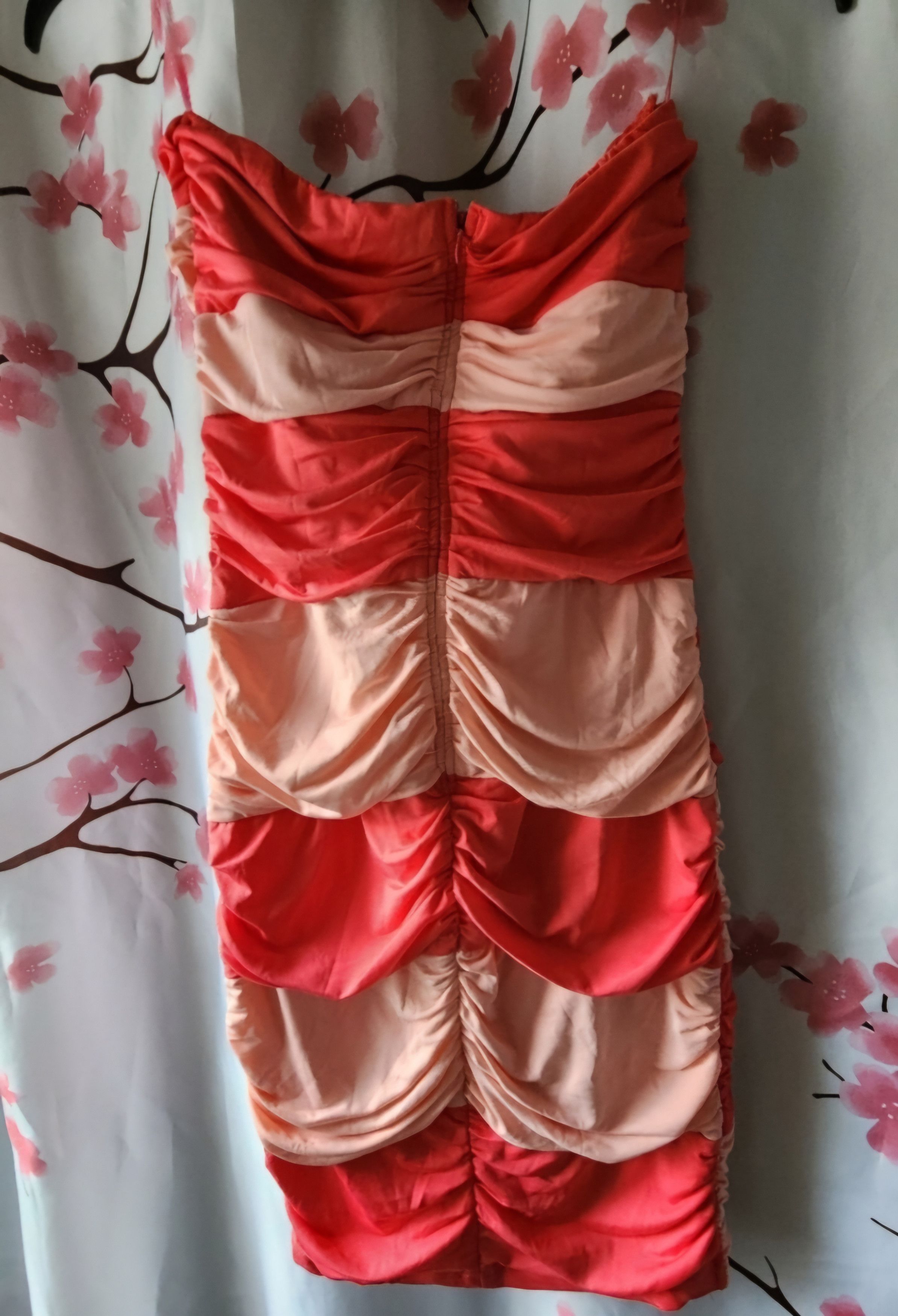Other NIP Katia Sweetheart Strapless Coral Two Tone Ruched Dress S Size S / US 4 / IT 40 - 2 Thumbnail