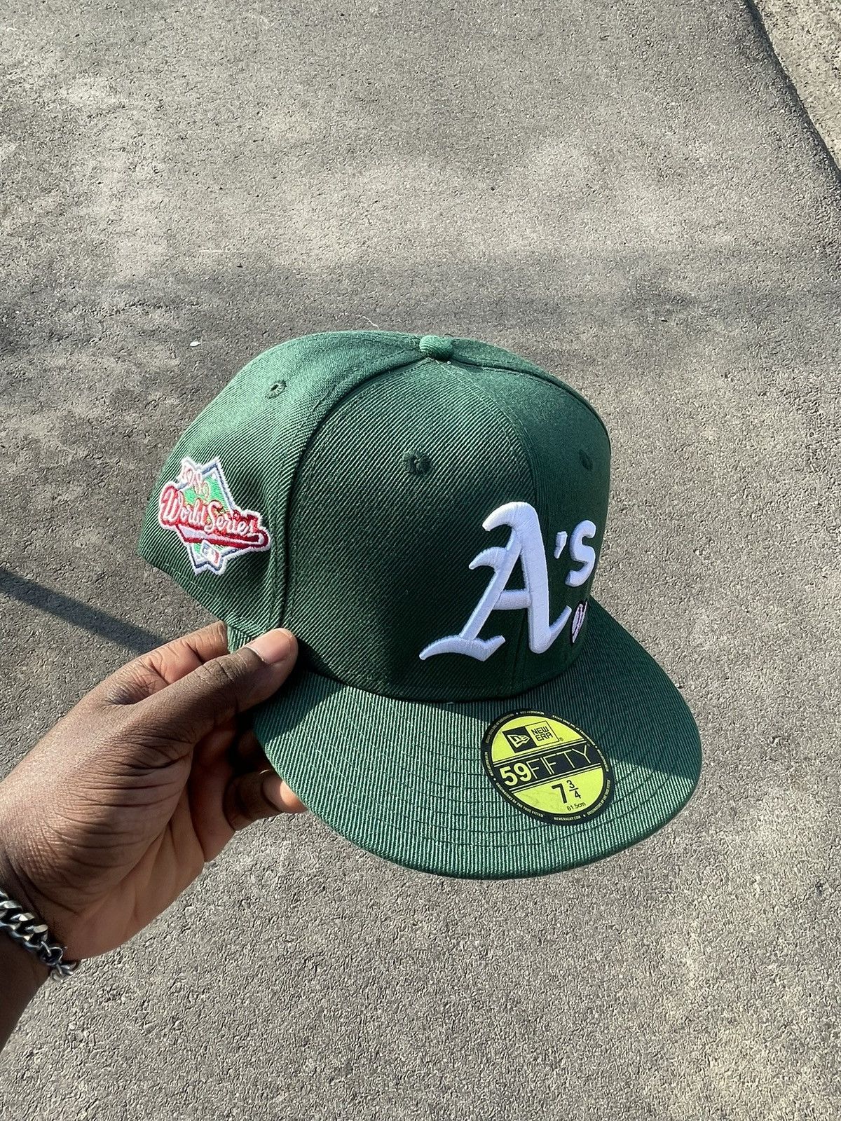 New Era 59FIFTY GREEN ATHLETICS FLAT BRIM & FITTED Size 38 - 3 Thumbnail