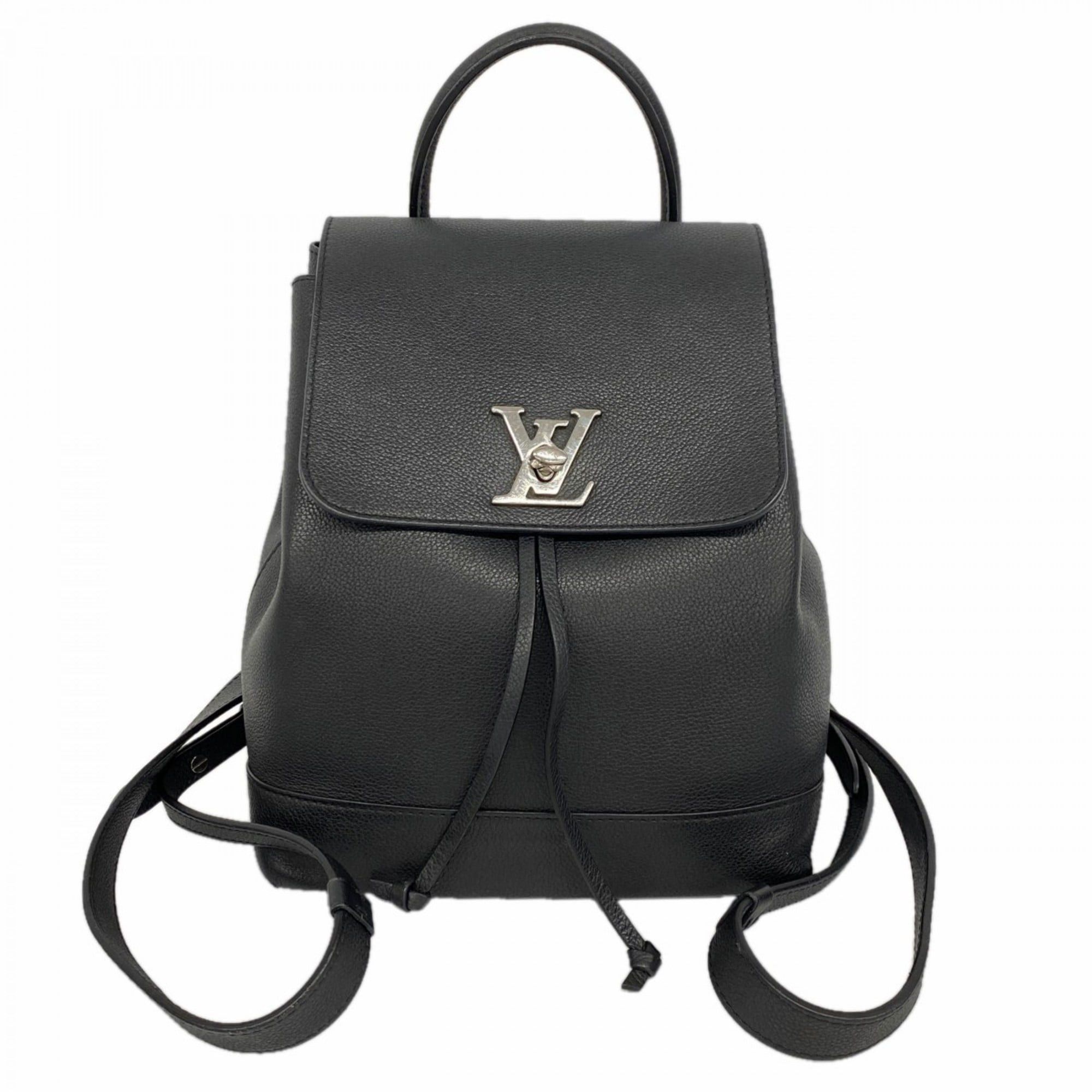 Louis Vuitton Lockme Backpack Studded Rucksack Daypack Black Louis Vuitton Calfskin Lockme Backpack Black 1859126  main image 2