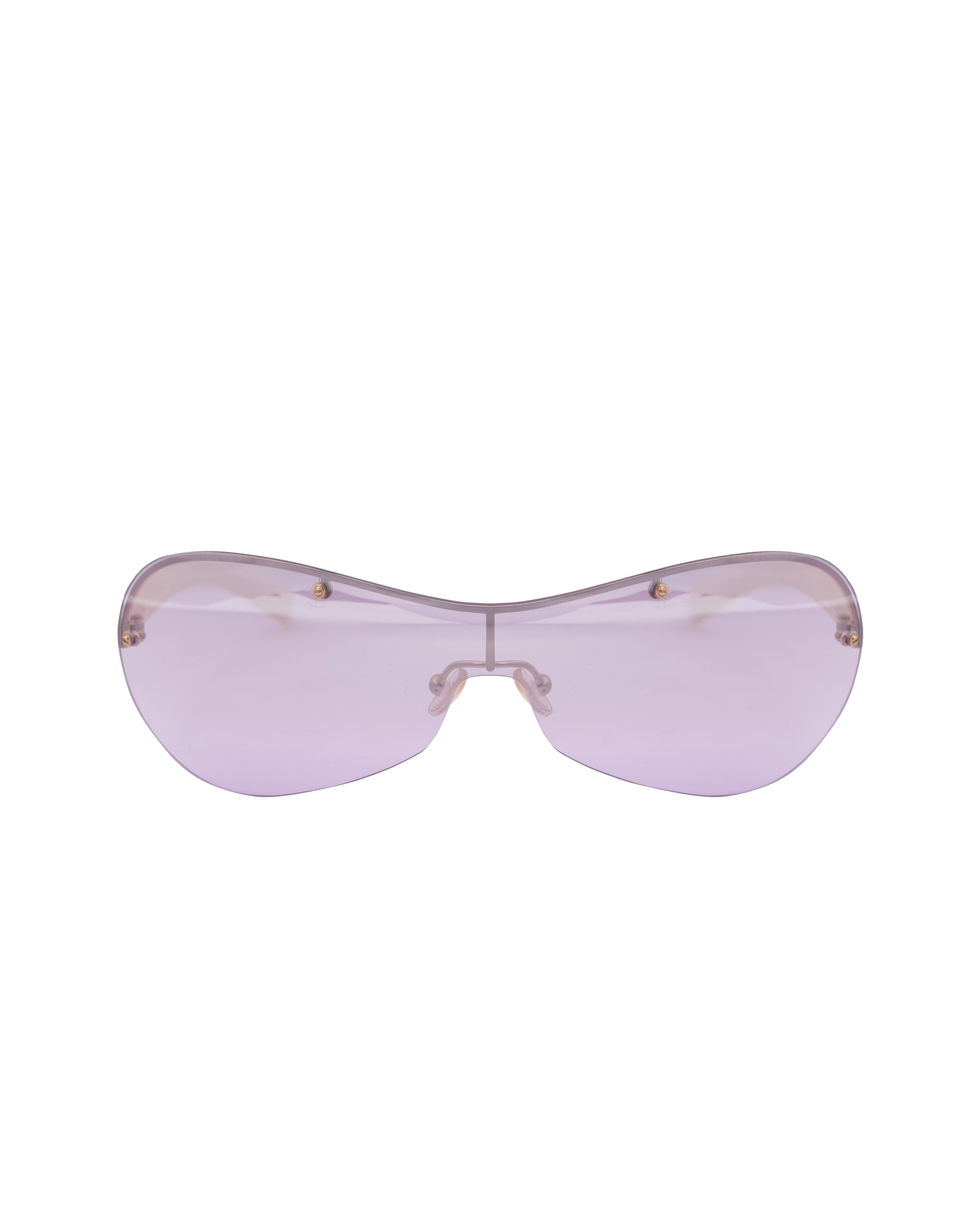 Valentino Oliver by Valentino '90s Purple Oversize Rimless Sunglasses Size ONE SIZE - 1 Thumbnail