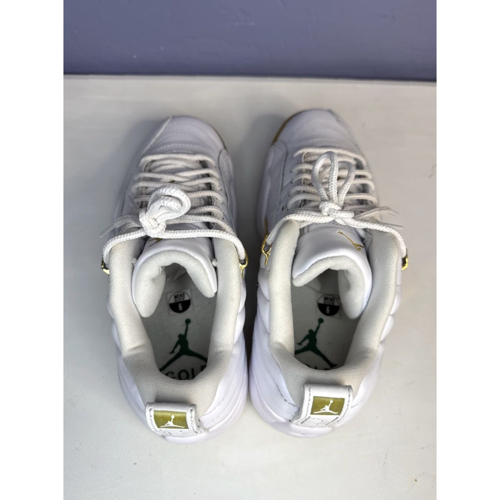 Jordan Brand Nike Air Jordan 12 Golf Low MASTERS EDITION White Gold Men’s Sz 6 XII Size US 8 / EU 41 - 7 Thumbnail