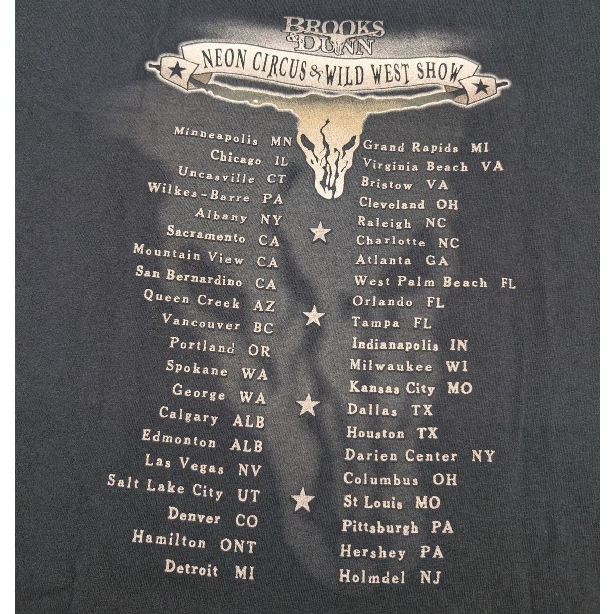 Anvil × Vintage 2001 Brooks & Dunn Neon Circus & Wild West Show Tour t-shirt Size US L / EU 52-54 / 3 - 5 Thumbnail