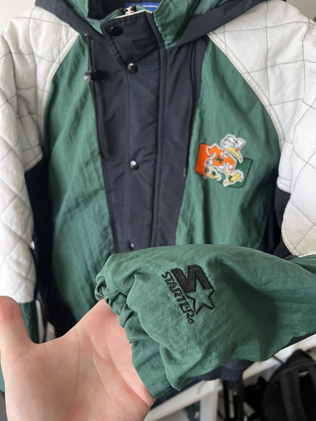 Starter × Vintage Starter Miami University Hurricanes Bomber Jacket Size US M / EU 48-50 / 2 - 5 Thumbnail