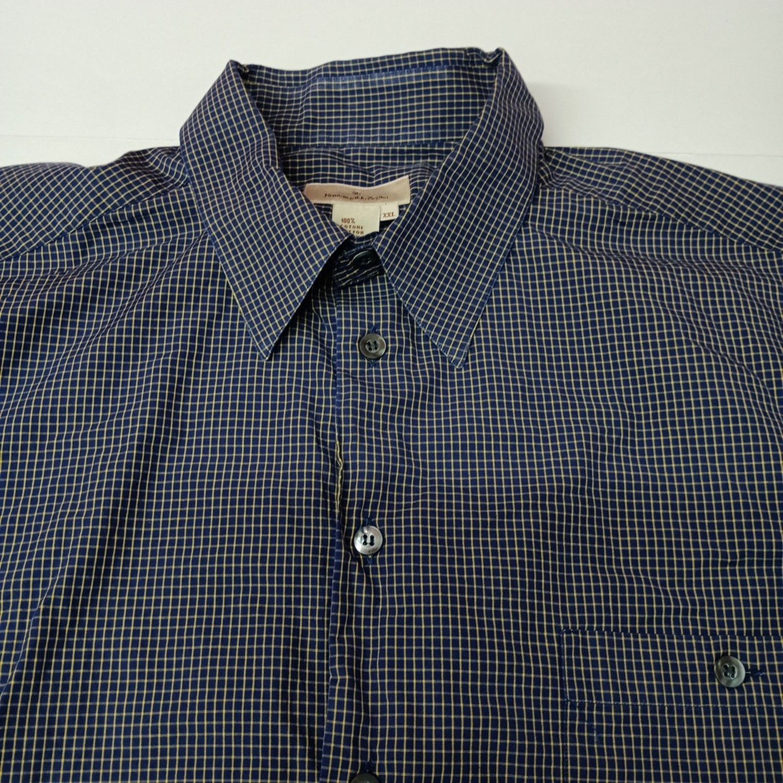 Ermenegildo Zegna Ermenegildo Zegna Shirt Mens 2XL Blue Yellow Check Button Up Size US XXL / EU 58 / 5 - 3 Thumbnail