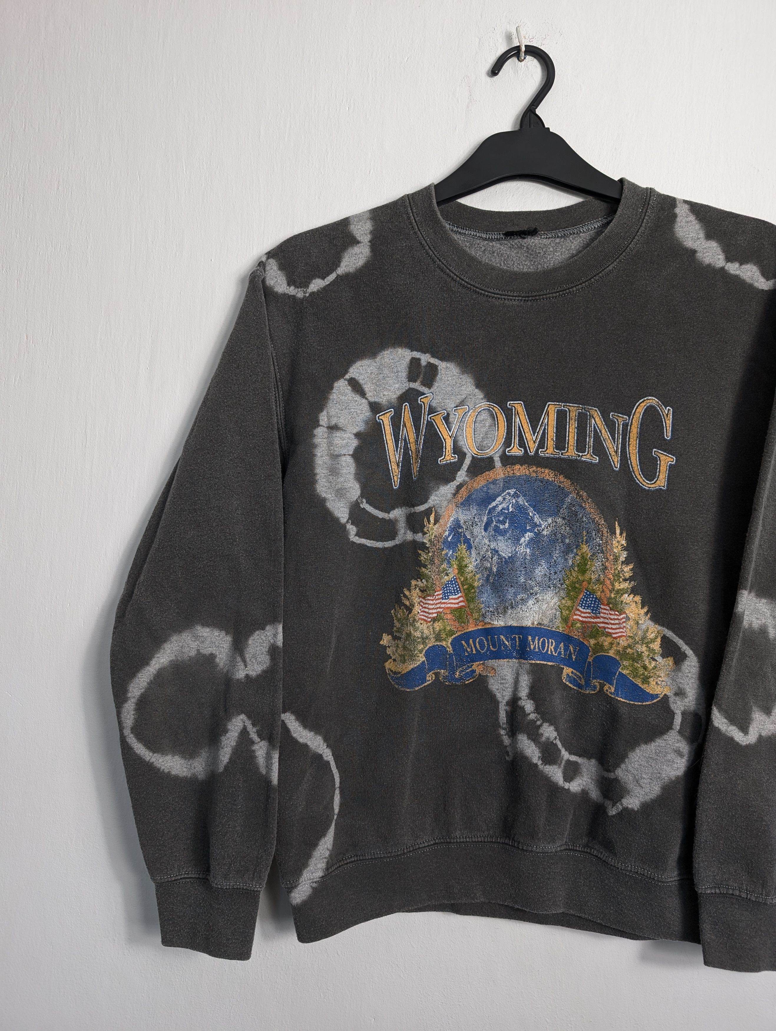 Vintage Vintage Sweatshirt Wyoming Grey Mountains USA Size US S / EU 44-46 / 1 - 2 Thumbnail