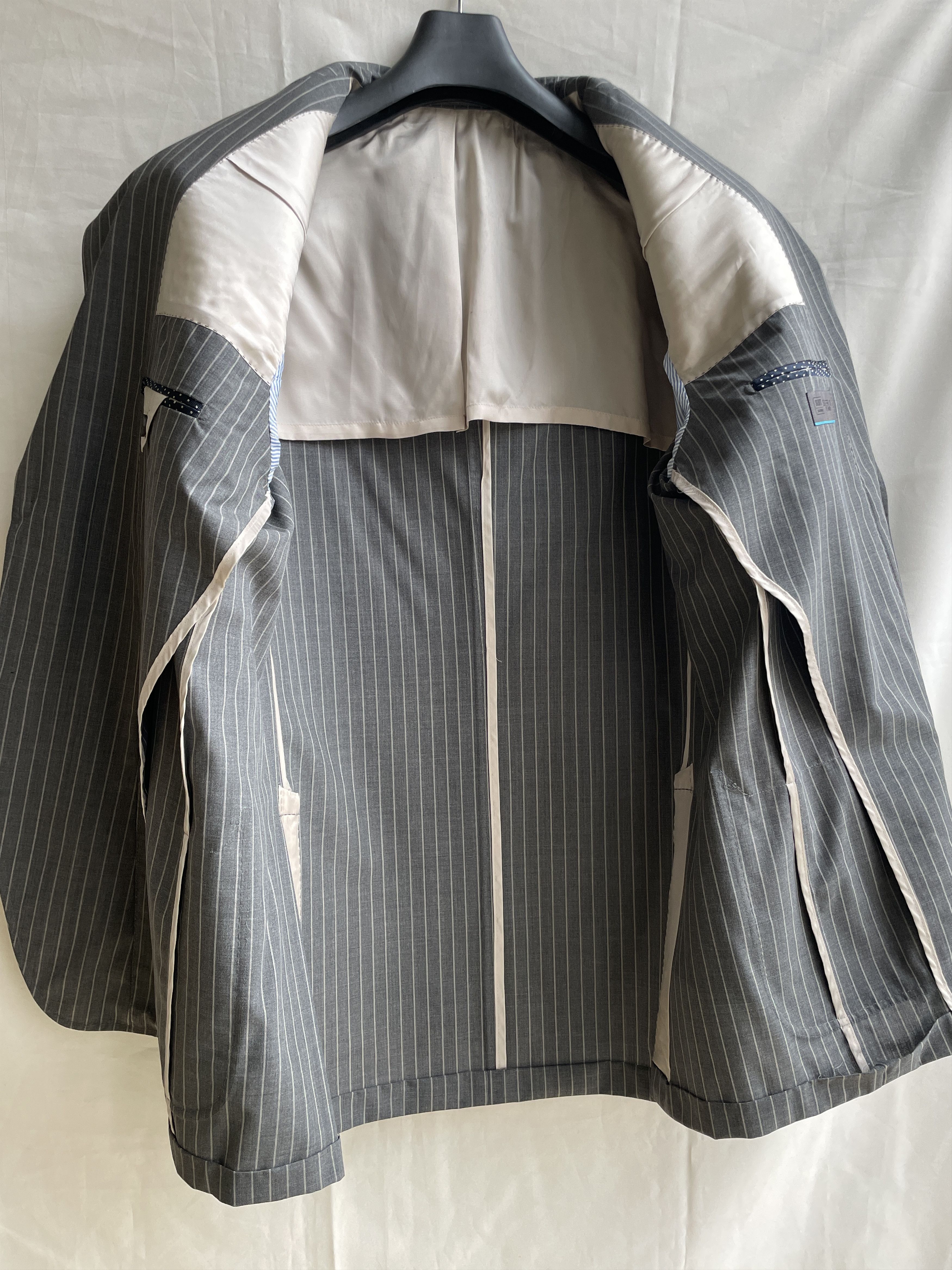 Suitsupply Suitsupply Half Lined Striped Dark Gray Wool Blazer Size 48R - 3 Thumbnail