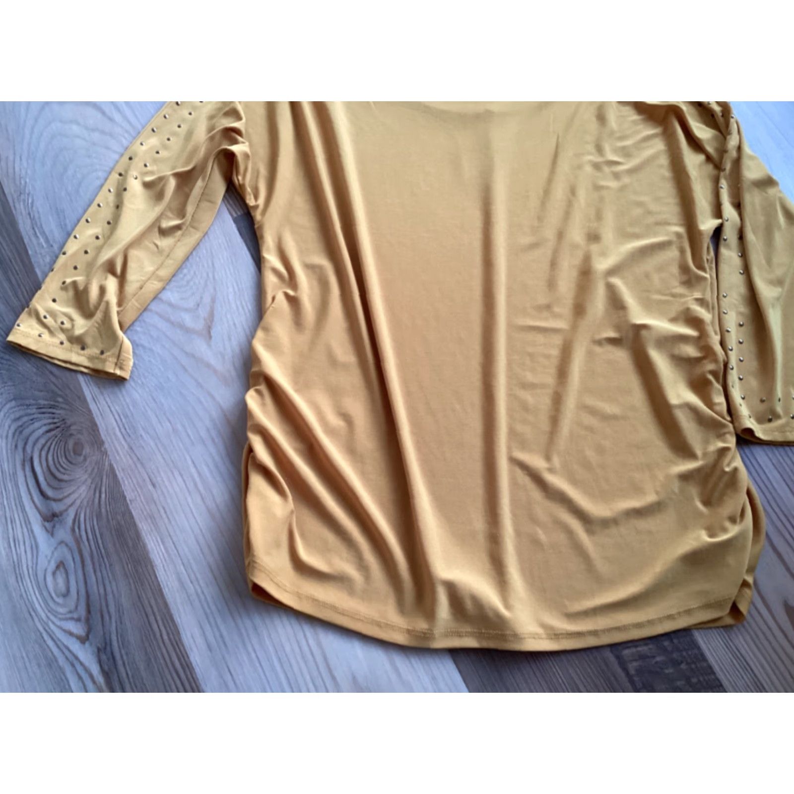 Vintage New Directions Women Top Yellow Gold 3/4 Sleeves Size M / US 6-8 / IT 42-44 - 3 Thumbnail