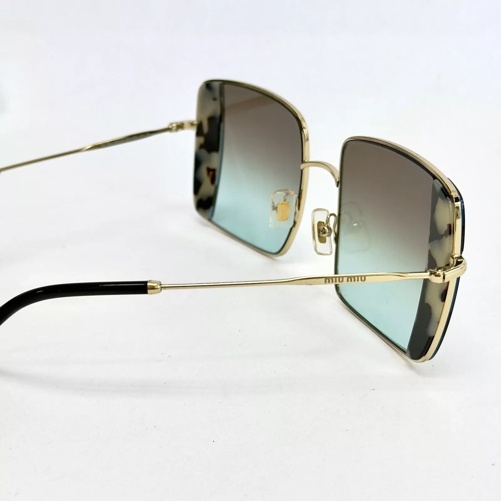 Miu Miu MIU MIU CORE MU56VS Gold Green Sand Geometric Square 56V Size ONE SIZE - 2 Thumbnail