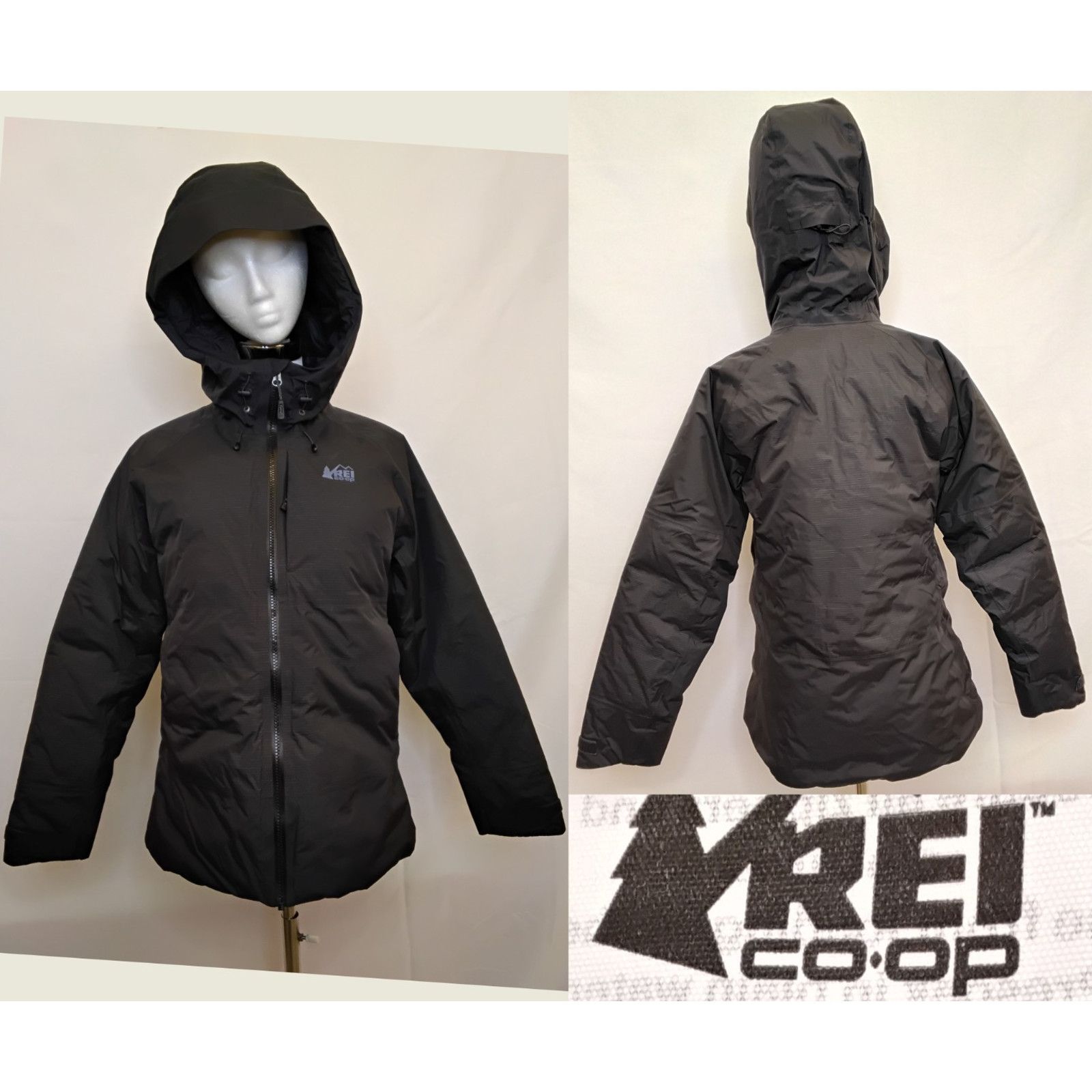 Rei REI Stormhenge Hydrowall 2L Down Jacket Women's M Black Hood Size M / US 6-8 / IT 42-44 - 1 Thumbnail