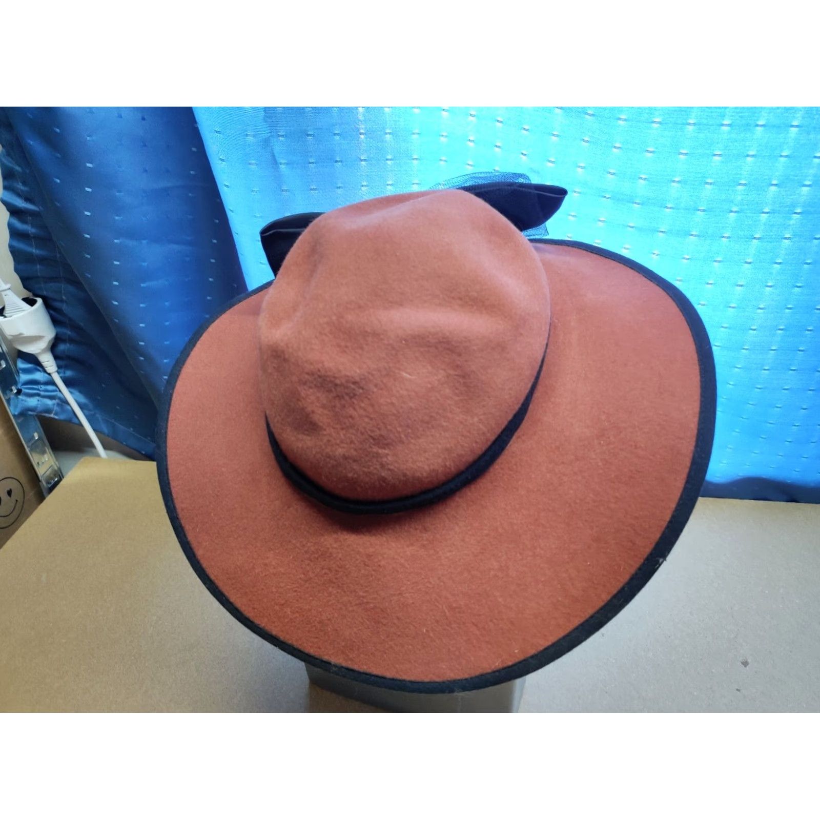 Vintage TONAK Womens Wide Brim Hat Sun Size 55 Brown Vintage Rabbit Hair Bow Straw Sun Hat Womens 55 Brown Vintage Tonak Size ONE SIZE - 5 Thumbnail