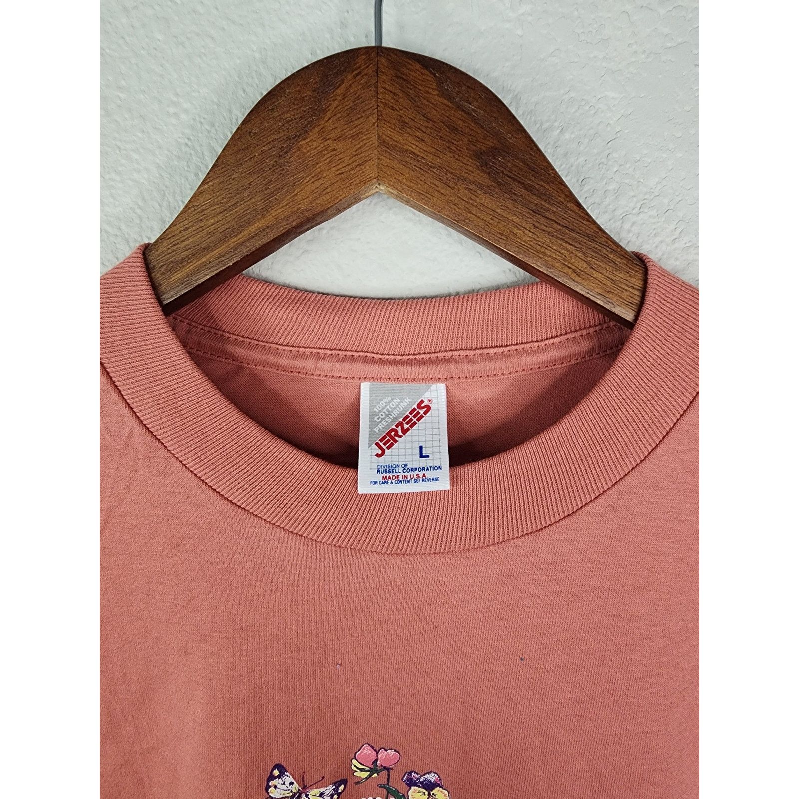 Jerzees Vintage Cincinnati Shirt Floral T-Shirt Pink Flower 90s Tee Size US L / EU 52-54 / 3 - 5 Thumbnail