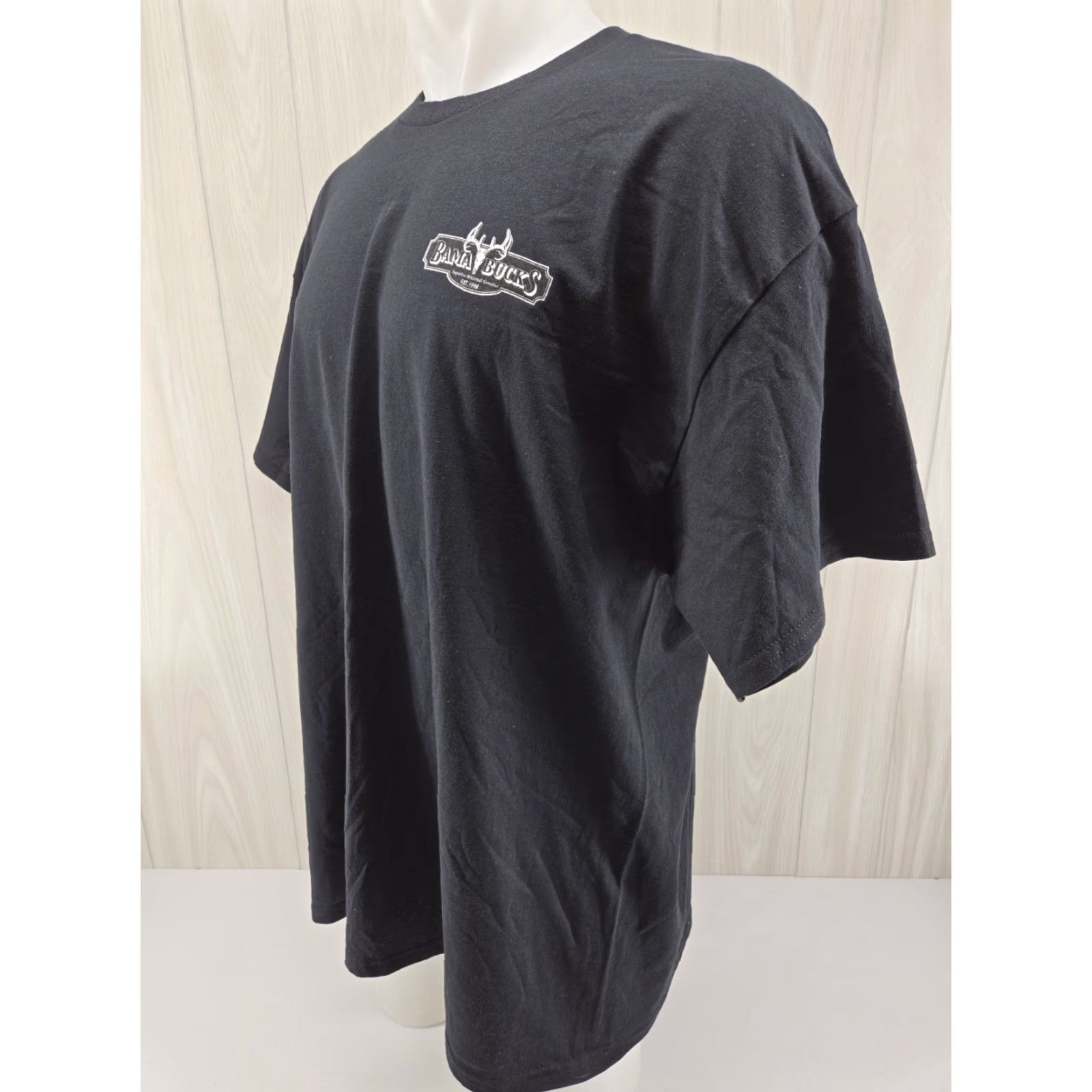 Gildan Bama Bucks Black T-Shirt 2XL Mens Graphic Print Hunting American Shirt Size US XXL / EU 58 / 5 - 4 Thumbnail