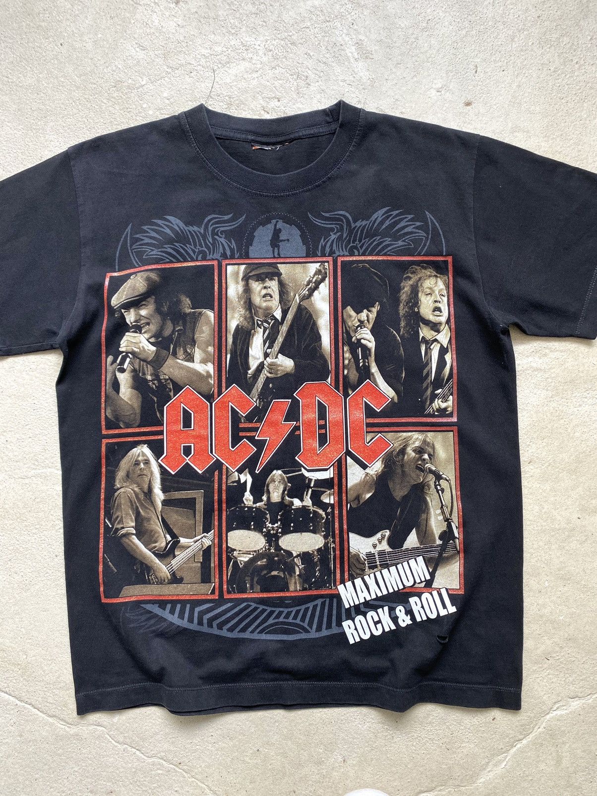 AC/DC Vintage 1990’s AcDc T Shirt Maximum Rock n Roll Size US M / EU 48-50 / 2 - 2 Thumbnail