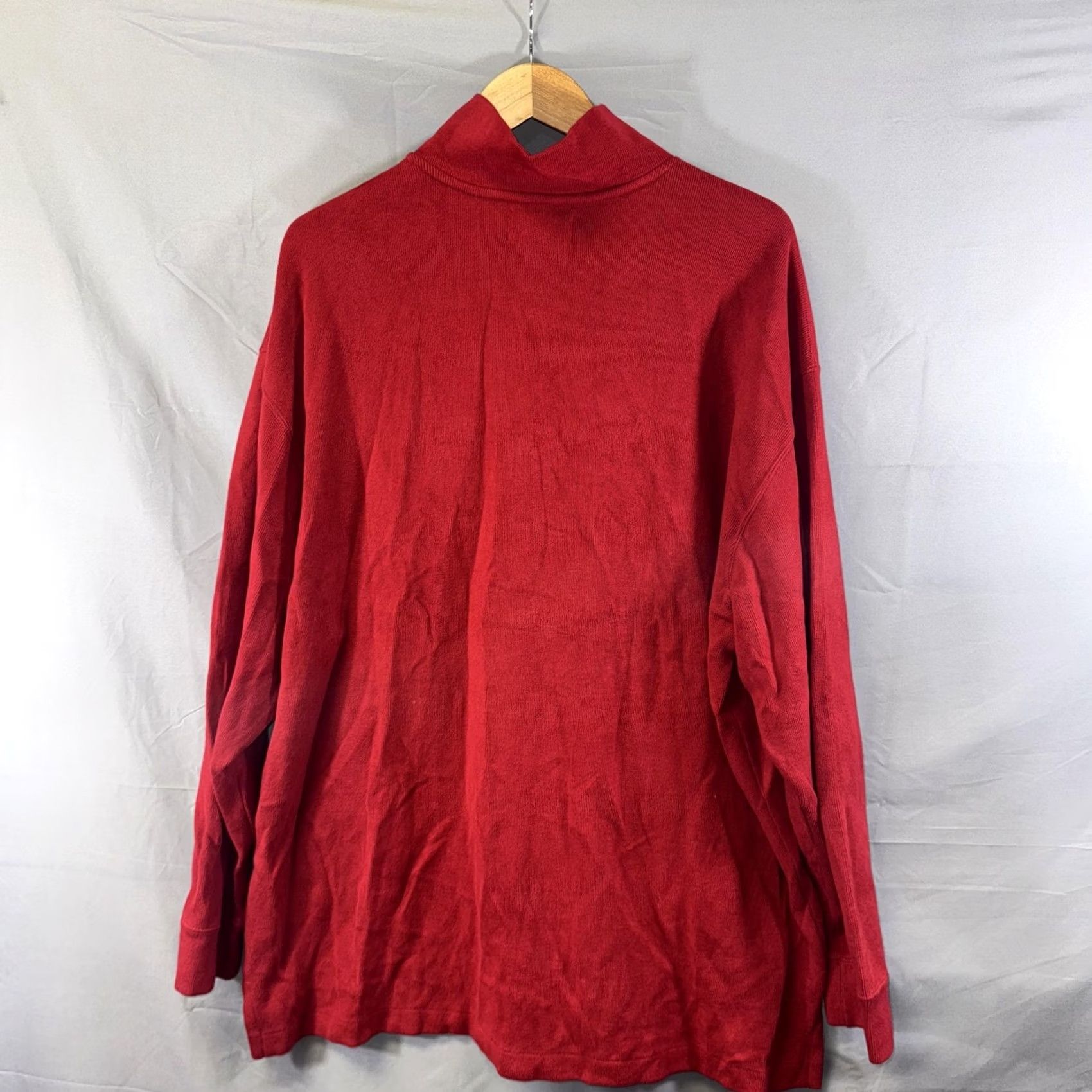 Polo Ralph Lauren VINTAGE Polo Ralph Lauren Sweater Polo Ralph Lauren Mock Neck 2XB Red 1/4 Zip Cotton Pullover Men Big & Tall Mens Size US XXL / EU 58 / 5 - 2 Thumbnail