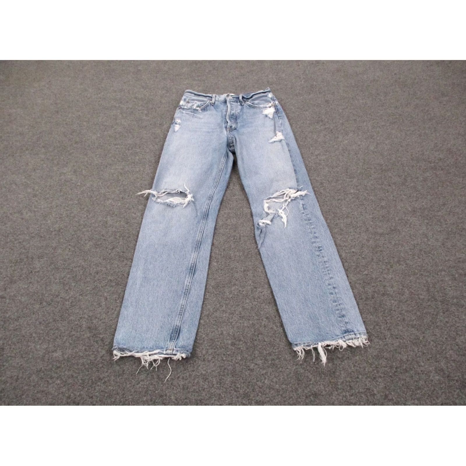 Agolde Agolde Jeans Womens 23 Denim Anthropologie Mid Rise Skinny Distressed Raw Hem Size 42" / US 20 - 2 Thumbnail