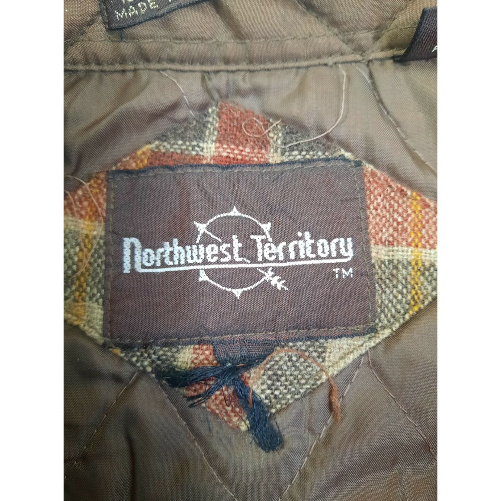 Vintage VINTAGE Northwest Territory Coat Shirt Plaid Flannel Wool Quilted Brown Blue Mens L XL? Size US L / EU 52-54 / 3 - 4 Thumbnail