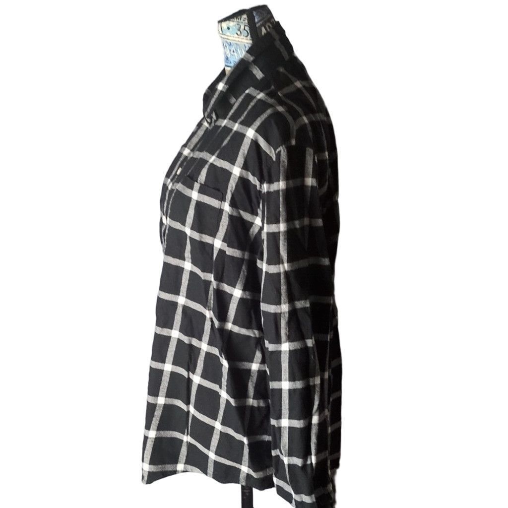 J.Crew J. Crew Black White Plaid Flannel Shirt Size XXL Size XXL / US 16-18 / IT 52-54 - 4 Thumbnail