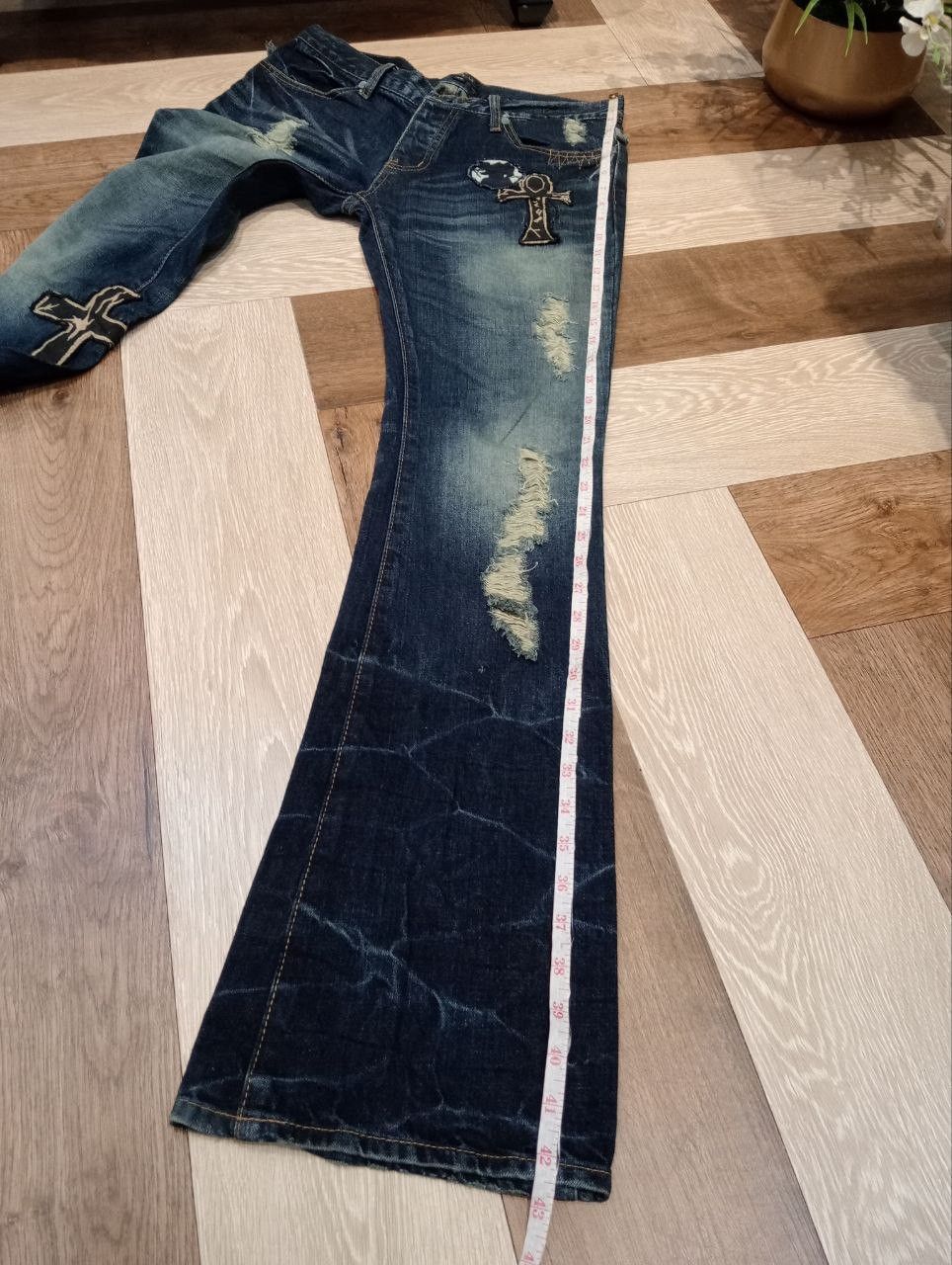 CIVARIZE CIVARIZE JAPAN PATCHED DENIM FLARED PANTS Size US 32 / EU 48 - 17 Thumbnail