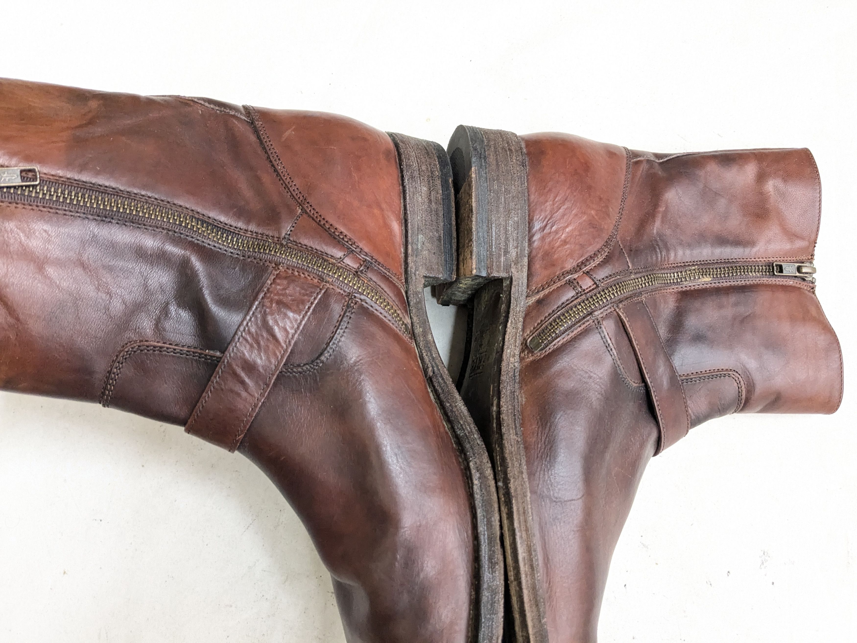 Frye Frye Engineer Boots Brown Leather 13 D Leather Buckle Punk Size US 13 / EU 46 - 12 Thumbnail