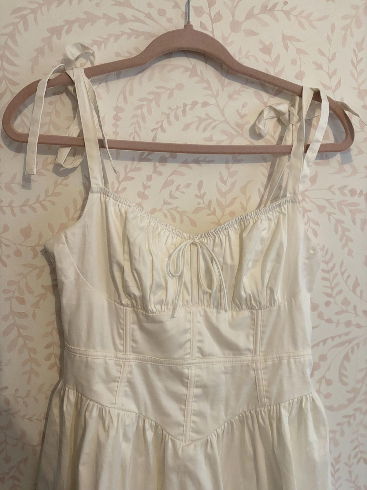Designer NWOT For Love and Lemons White Corset Peasent Dress Size M / US 6-8 / IT 42-44 - 2 Thumbnail