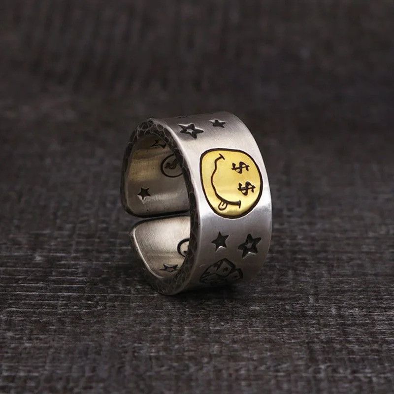 Japanese Brand Retro Yellow Face Ring Size ONE SIZE - 4 Thumbnail