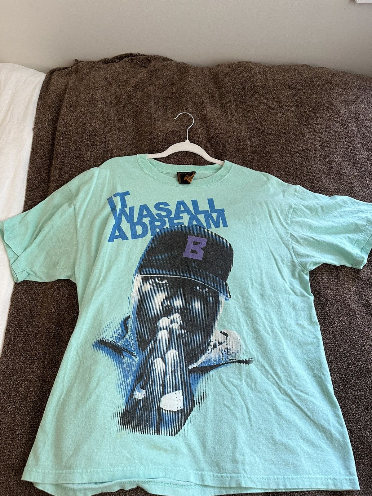 image of Brooklyn Mint x Notorious Big “It Was All A Dream” Biggie Smalls Graphic Tee in Mint Green (Size XL