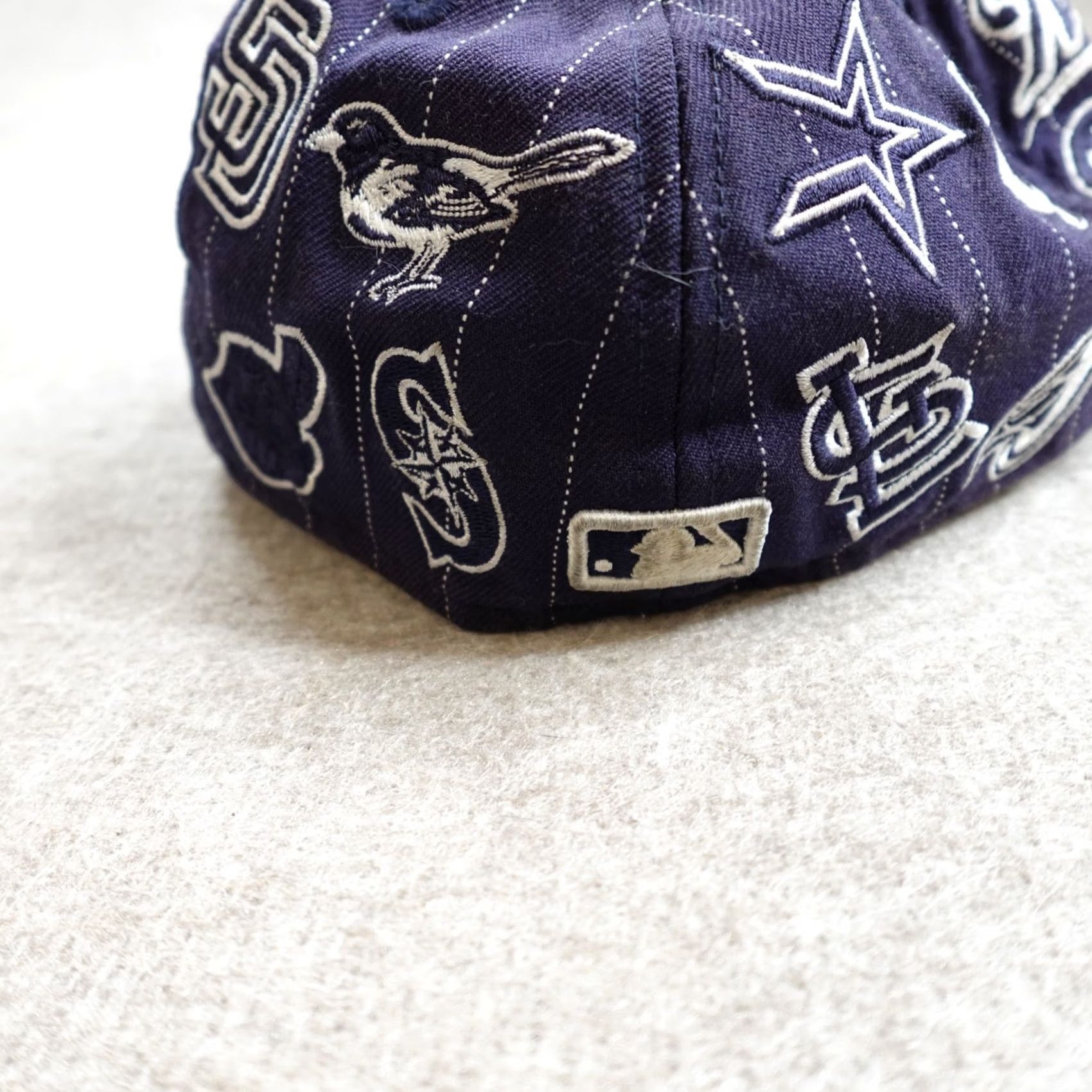 New Era New Era MLB Teams Hat Fitted 7 1/8 Blue Wool Embroidered Hickory Stripe Logos Theme Sports Mens cap Size ONE SIZE - 4 Thumbnail