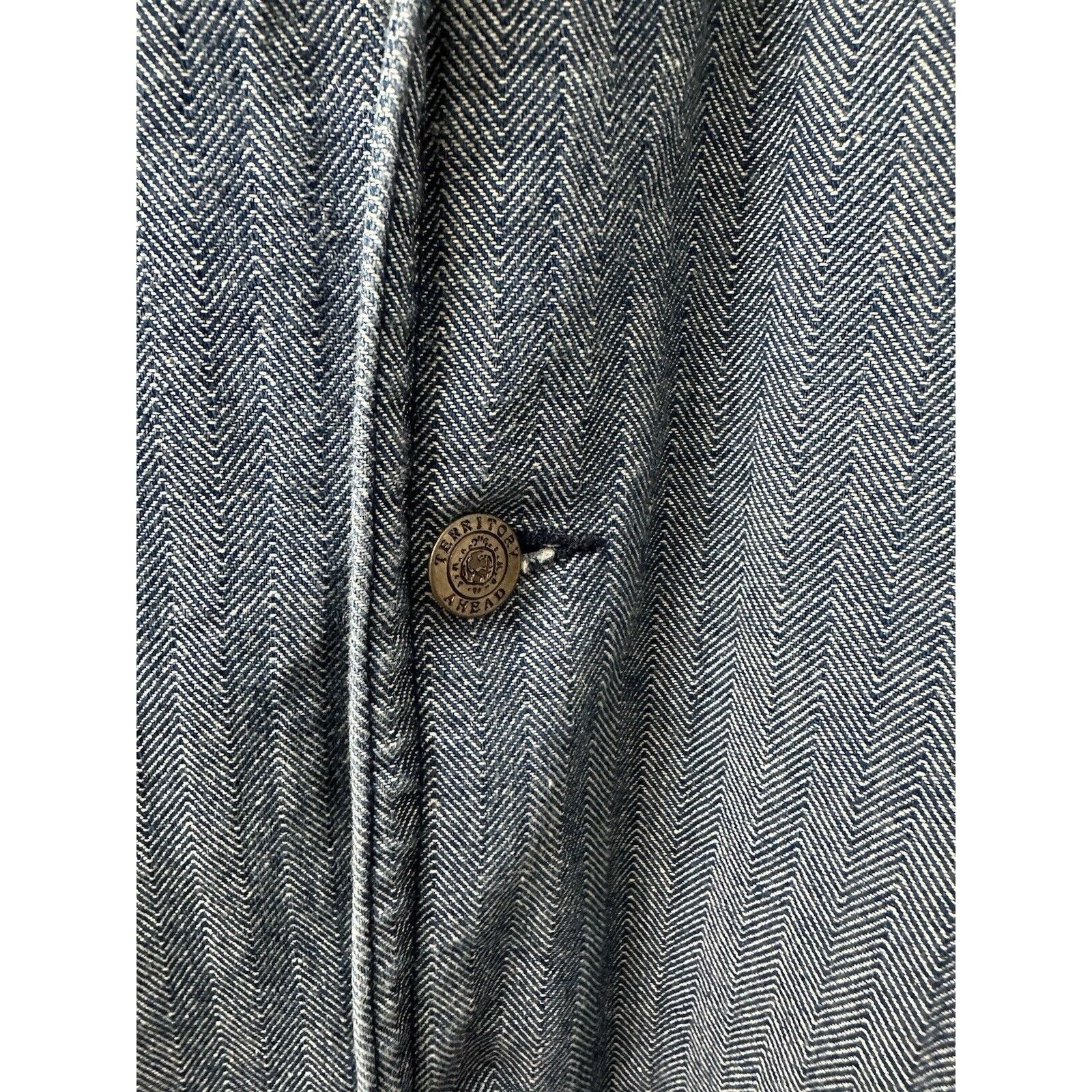 The Territory Ahead VTG TERRITORY AHEAD COTTON TWILL LINED BLUE BLAZER JACKET Size US L / EU 52-54 / 3 - 2 Thumbnail