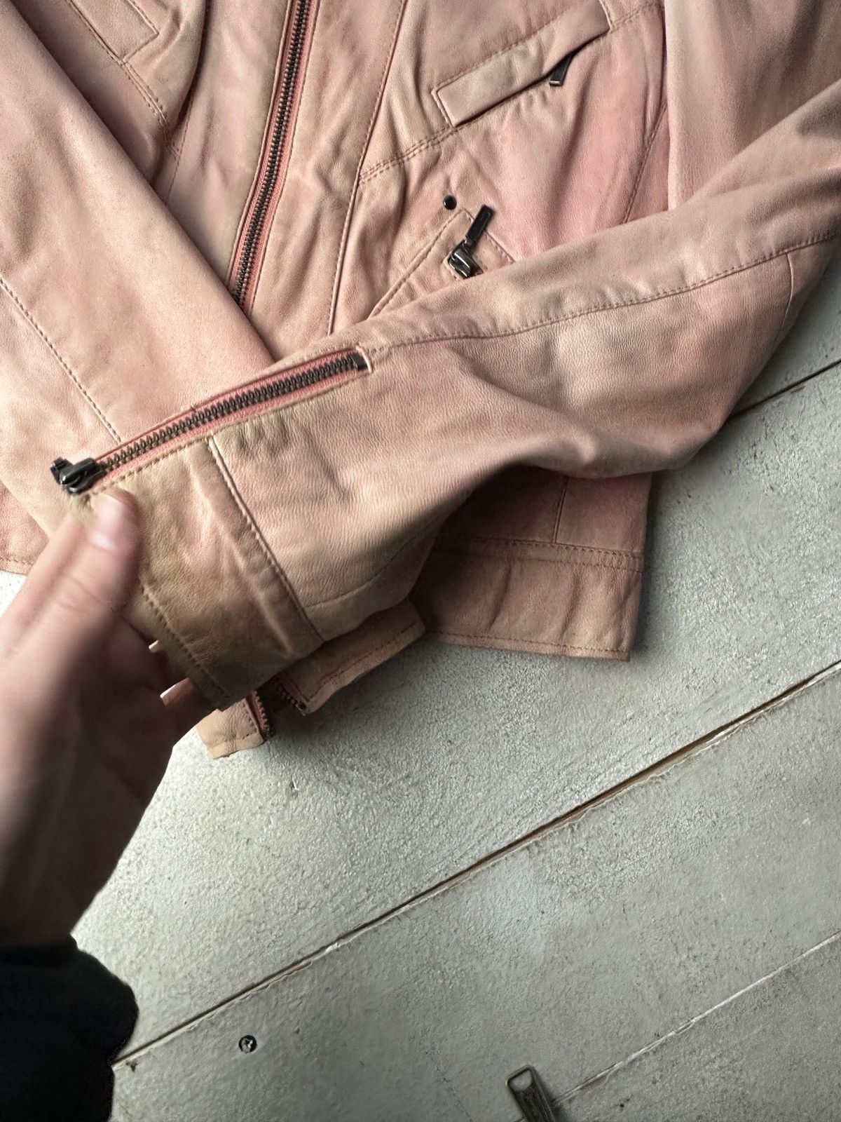 Other 🚨Y2K RICK OWENS TYPE DIRTY SLIM FIT ZIP LEATHER JACKET Size XS / US 0-2 / IT 36-38 - 10 Thumbnail