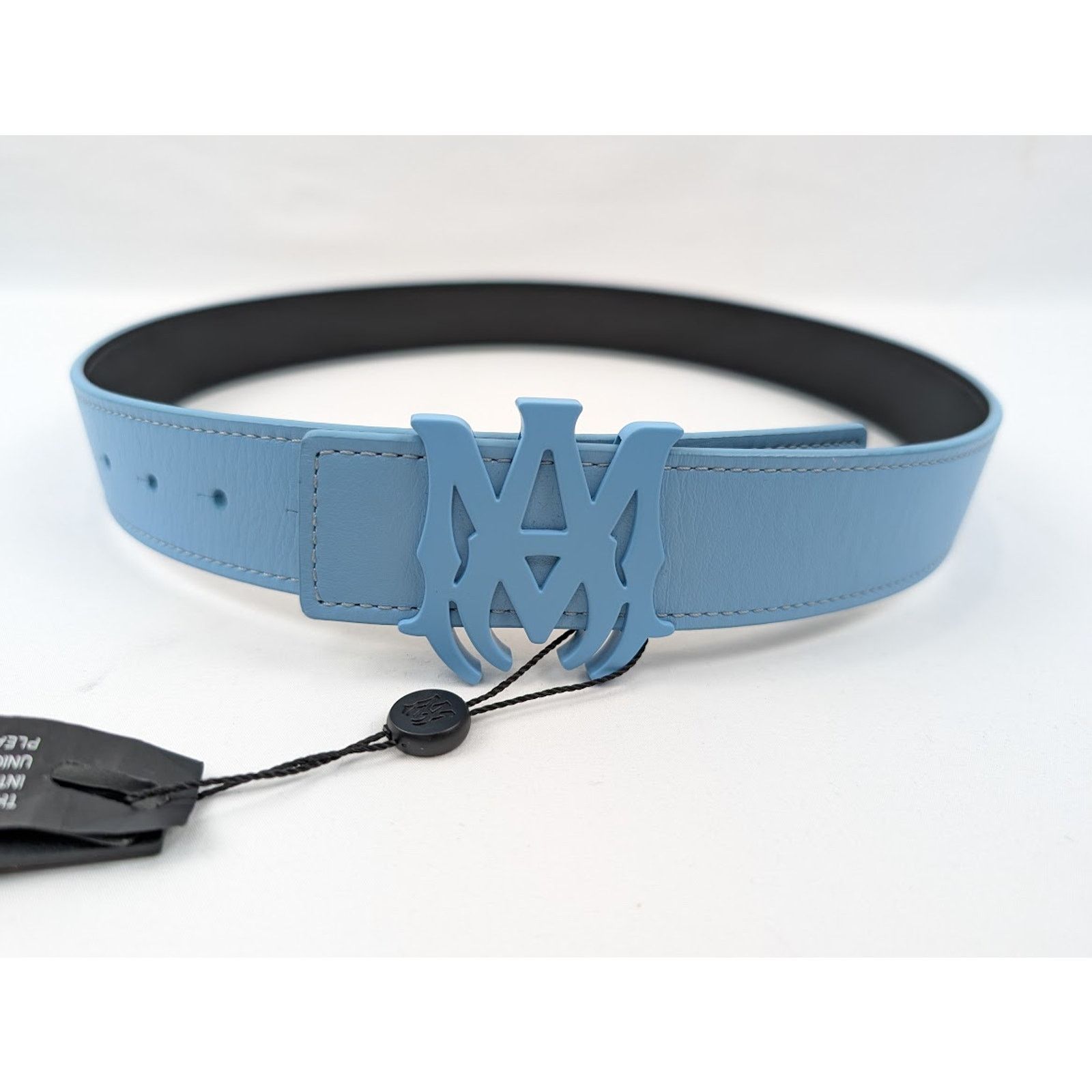 Amiri o1rshd1 Size:75 cm / 4cm Reversible Belt in Black/Air Blue Size 30 - 7 Thumbnail