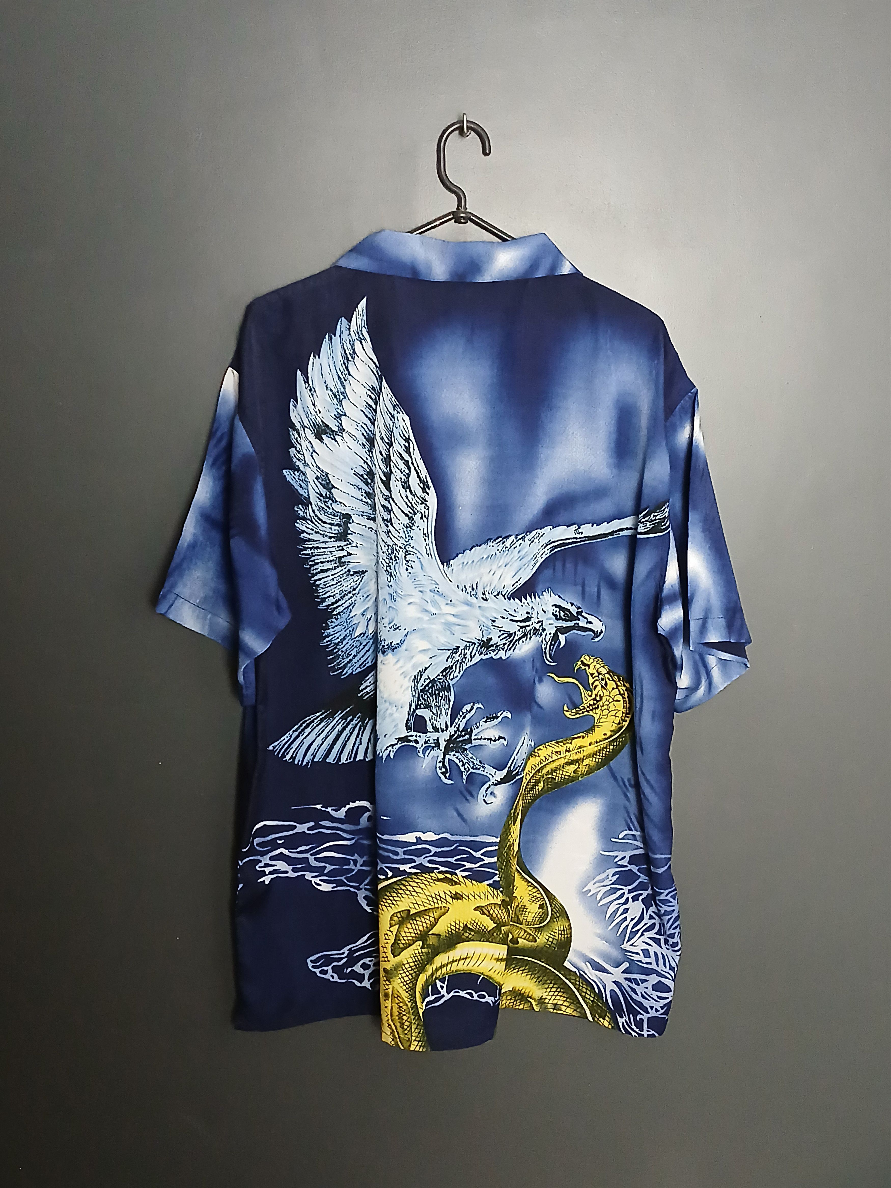 Japanese Brand Sukajan Dragon vs Eagle All Over Print Shirt Size US XXL / EU 58 / 5 - 2 Thumbnail